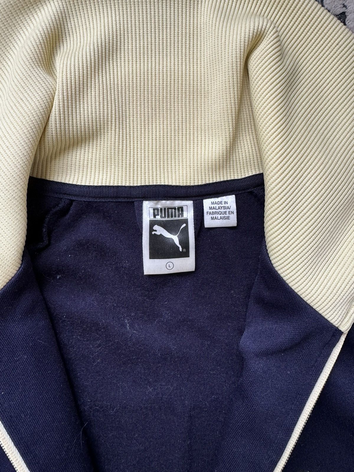 Puma Vintage Puma Tracksuit Jacket - Dark Blue Yellow Size US L / EU 52-54 / 3 - 3 Thumbnail
