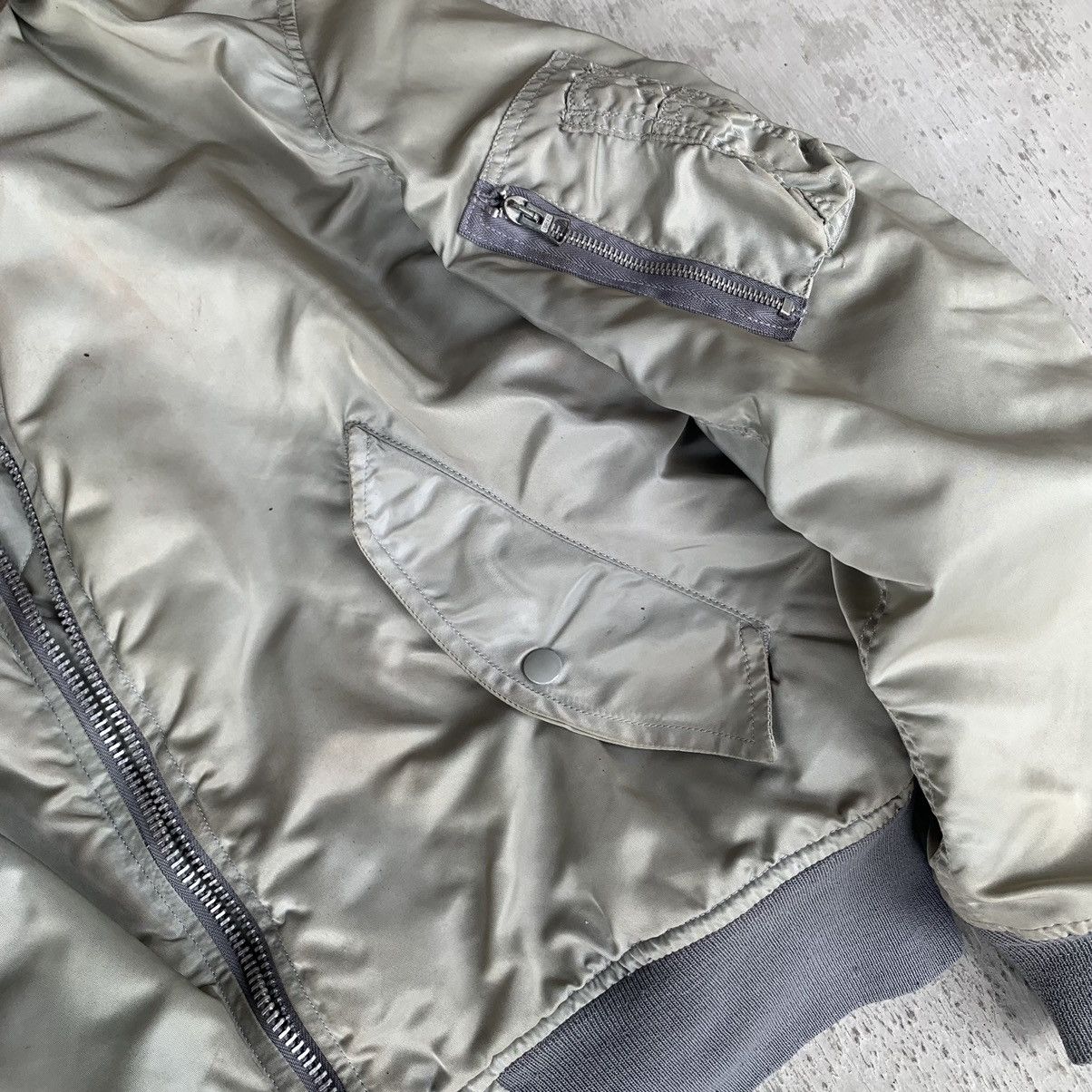 Other GREENBERIER Bomber MA-1 flight natural faded vintage jacket Size US M / EU 48-50 / 2 - 14 Thumbnail