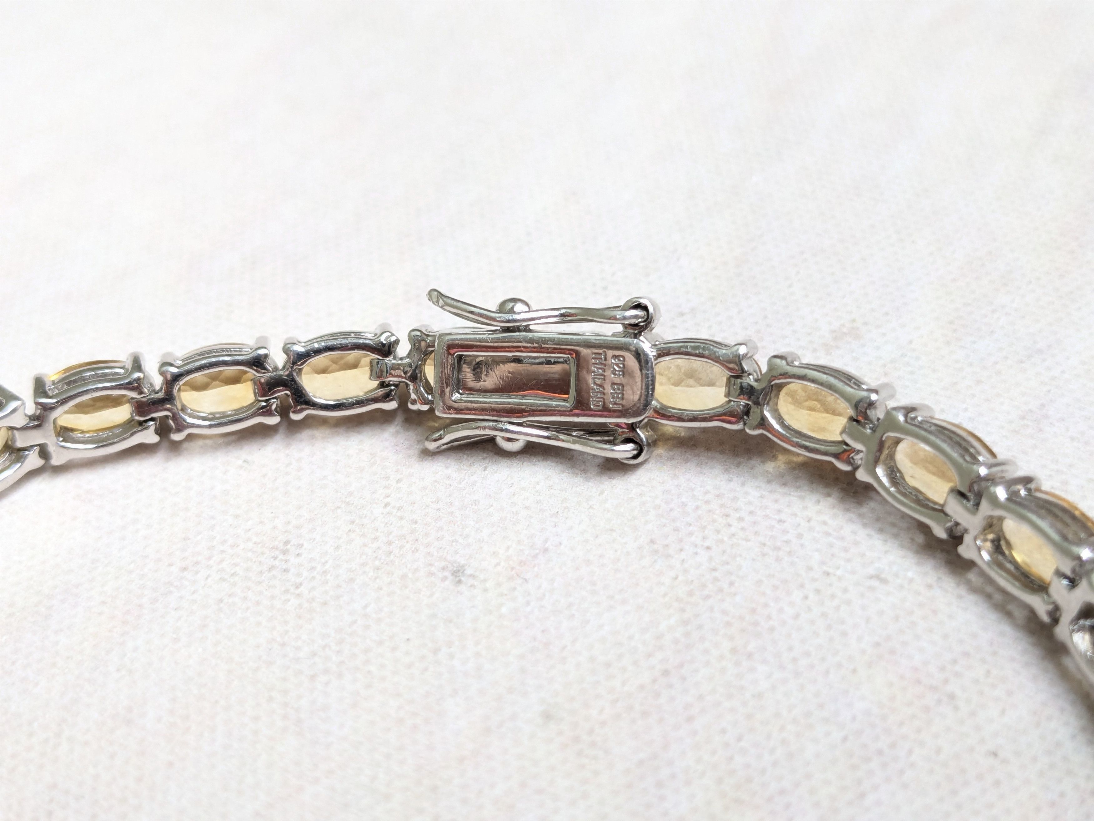 Sterling Silver Sterling Silver Tennis Bracelet Yellow Citrine Oval 8 Size ONE SIZE - 10 Thumbnail