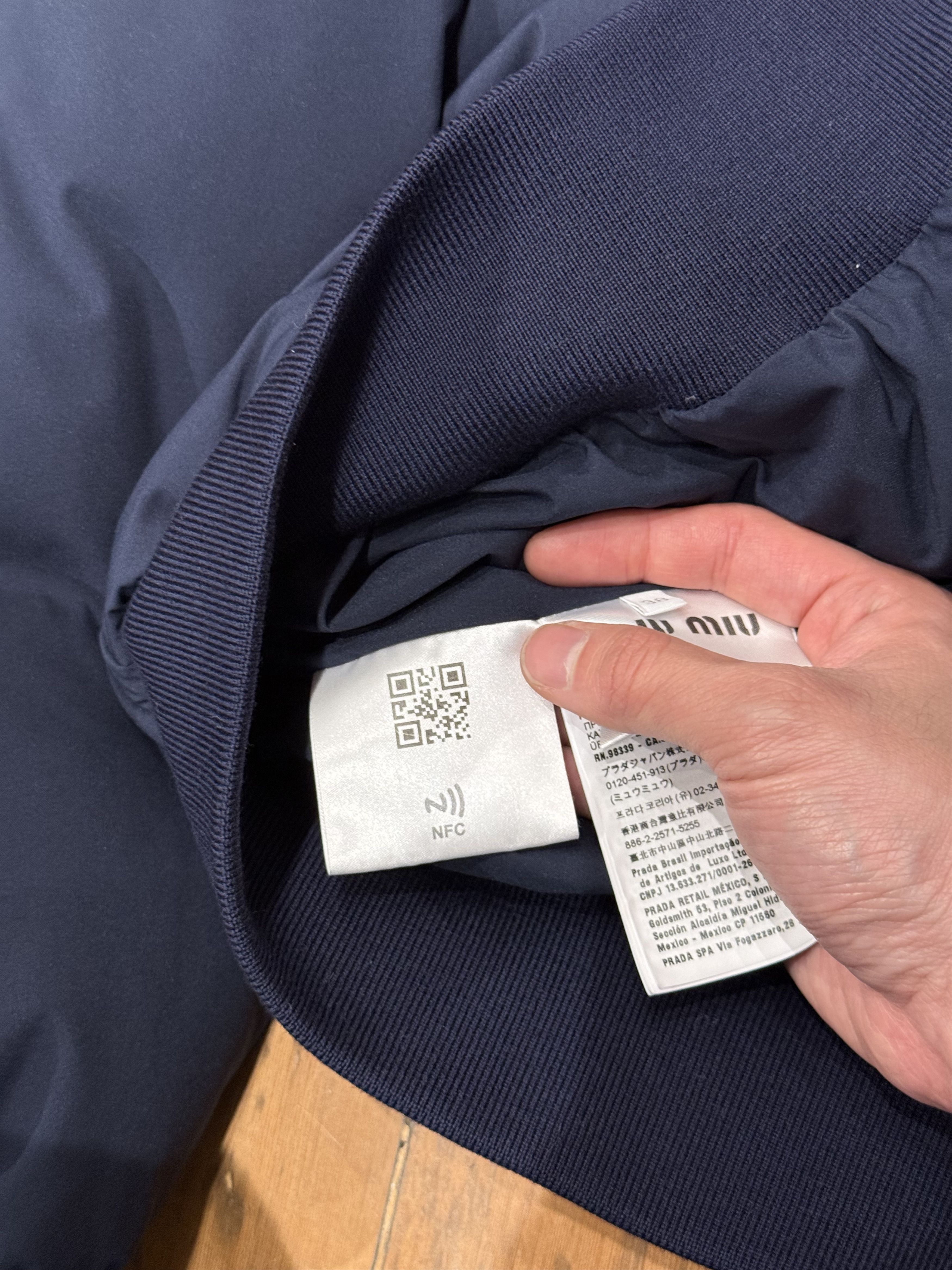 Miu Miu MIU MIU DOWN HOODED BOMBER JACKET ‘NAVY’ Size US L / EU 52-54 / 3 - 8 Thumbnail