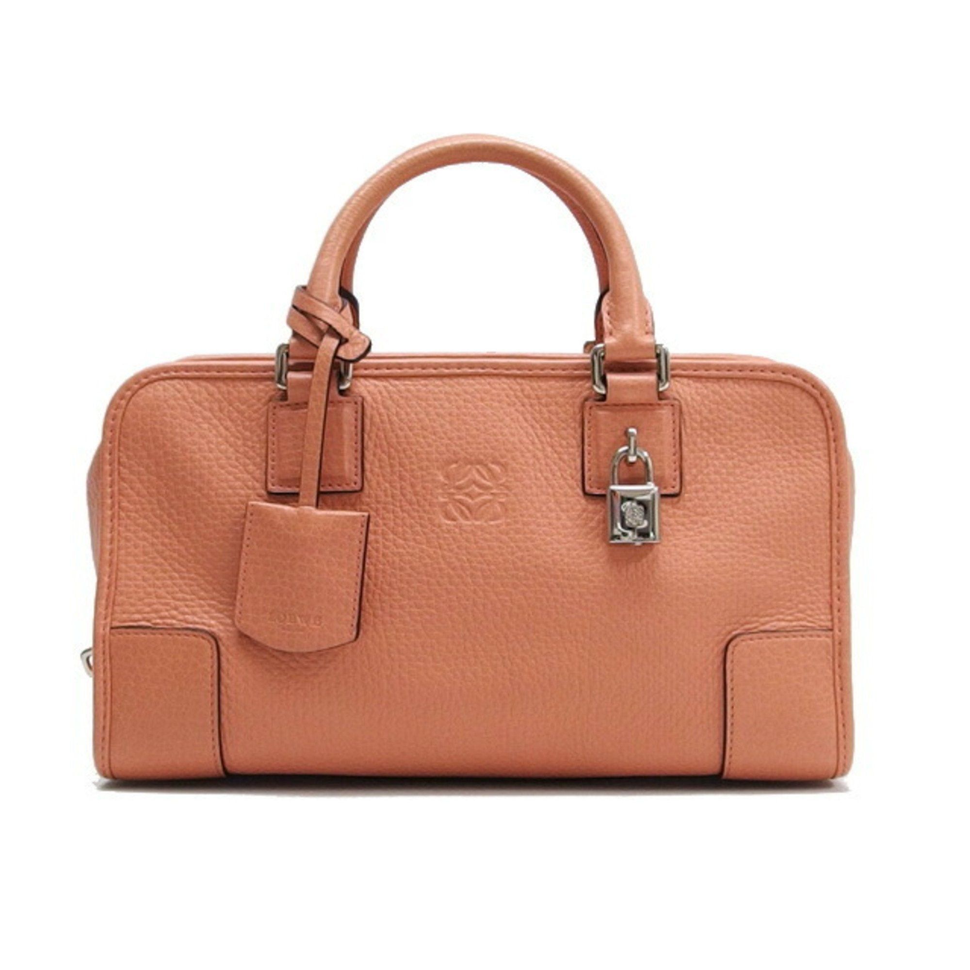 image of Loewe Amazona 28 Boston Anagram Salmon Pink Bag, Women's