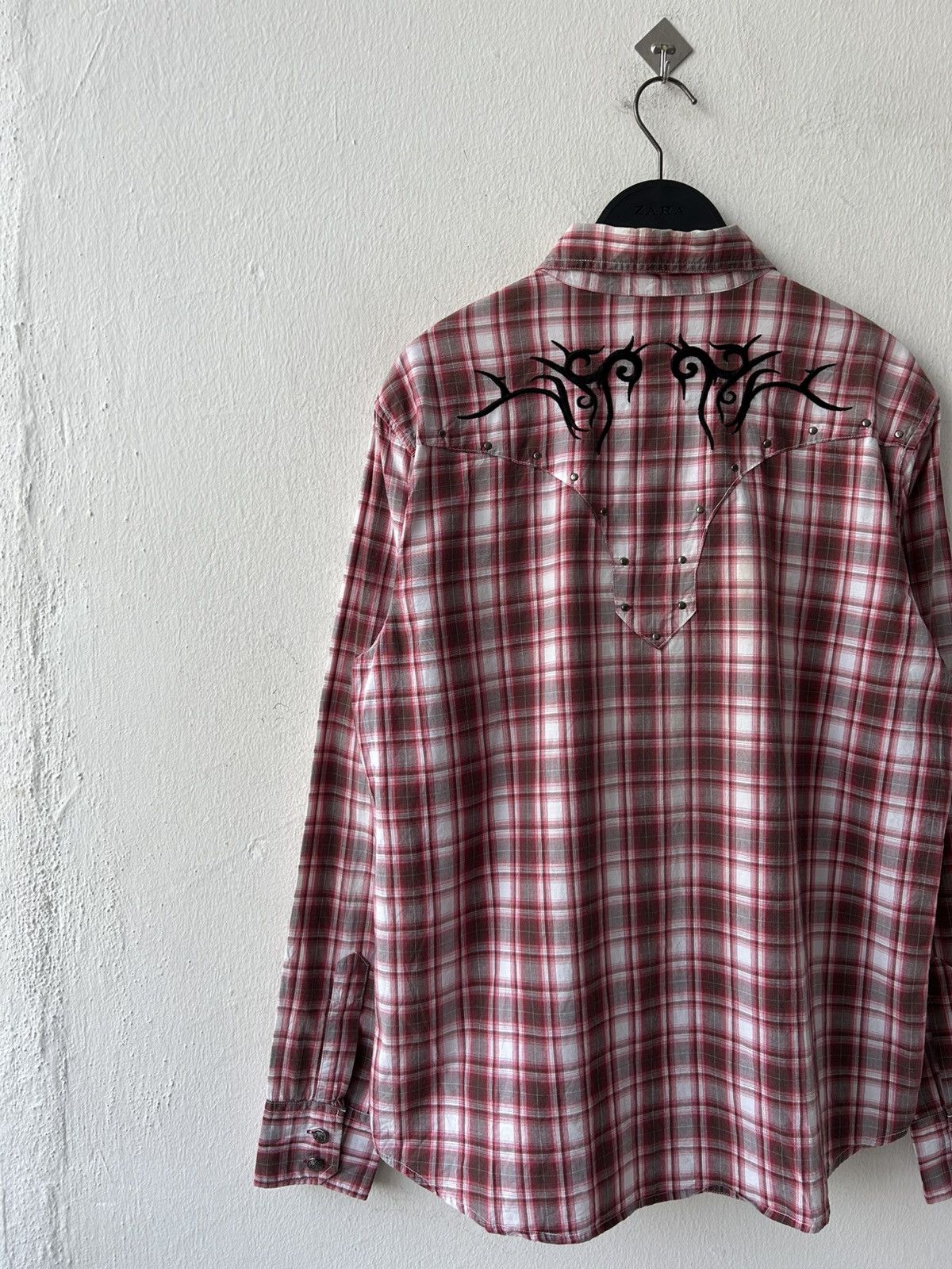 Japanese Brand Y2k Tattoo Embroidery Flannel Size US L / EU 52-54 / 3 - 10 Thumbnail