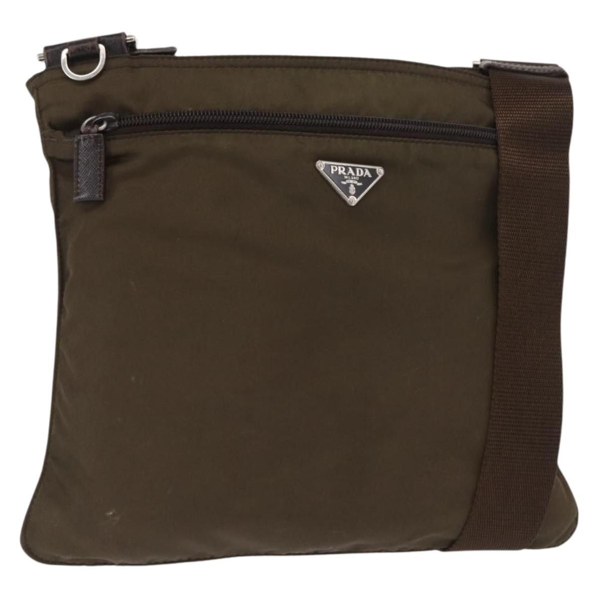 Prada PRADA Shoulder Bag Nylon Khaki Silver Auth 164284 - Jerrillo Size ONE SIZE - 1 Thumbnail