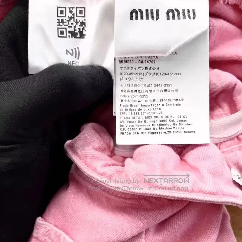 Miu Miu Miu Miu Pink Denim Logo Women's Shorts . Size 23" - 6 Thumbnail