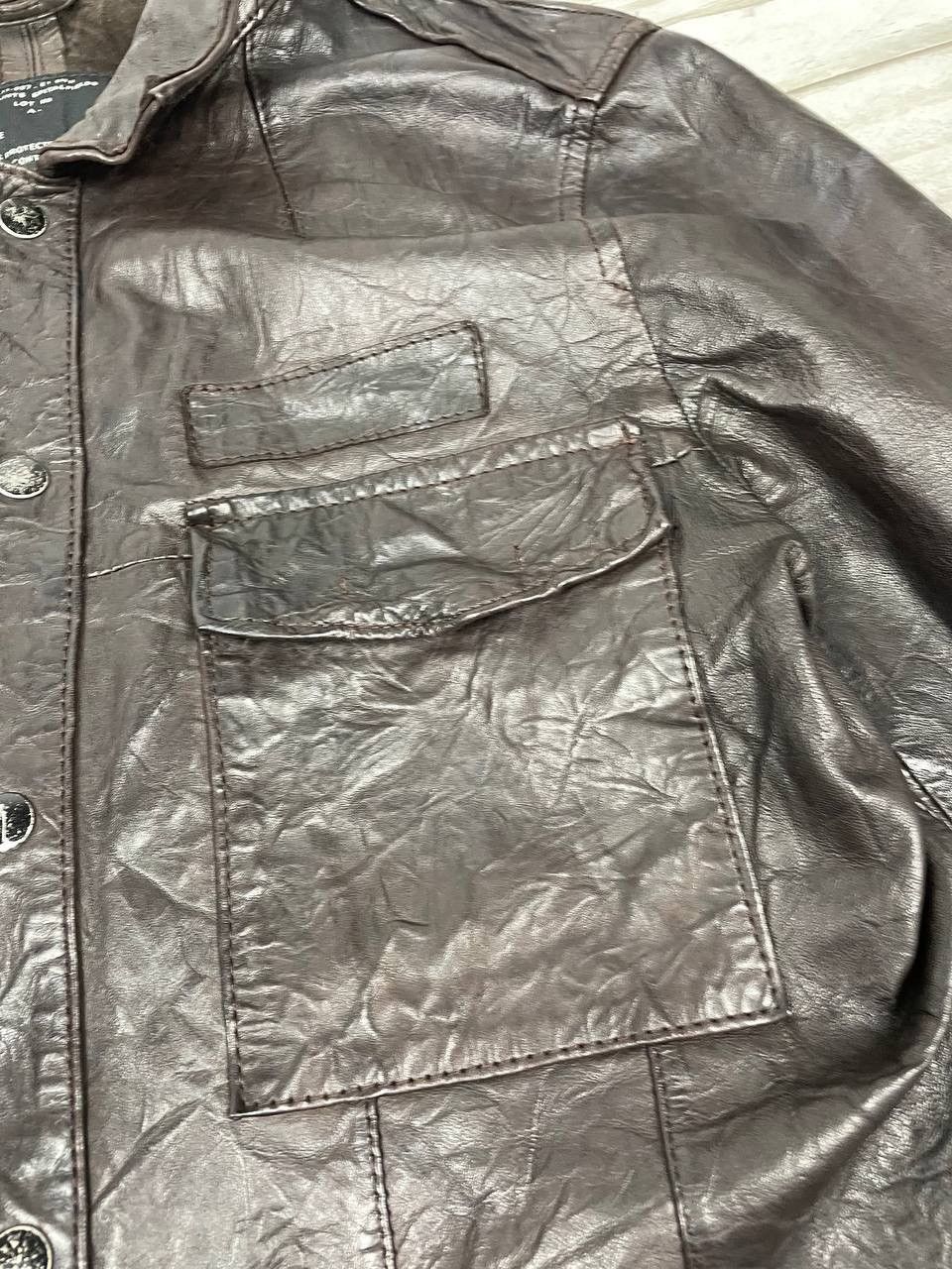 Allsaints Allsaints Enemy Leather Shirt Jacket Brown Men Size M Size US M / EU 48-50 / 2 - 7 Thumbnail