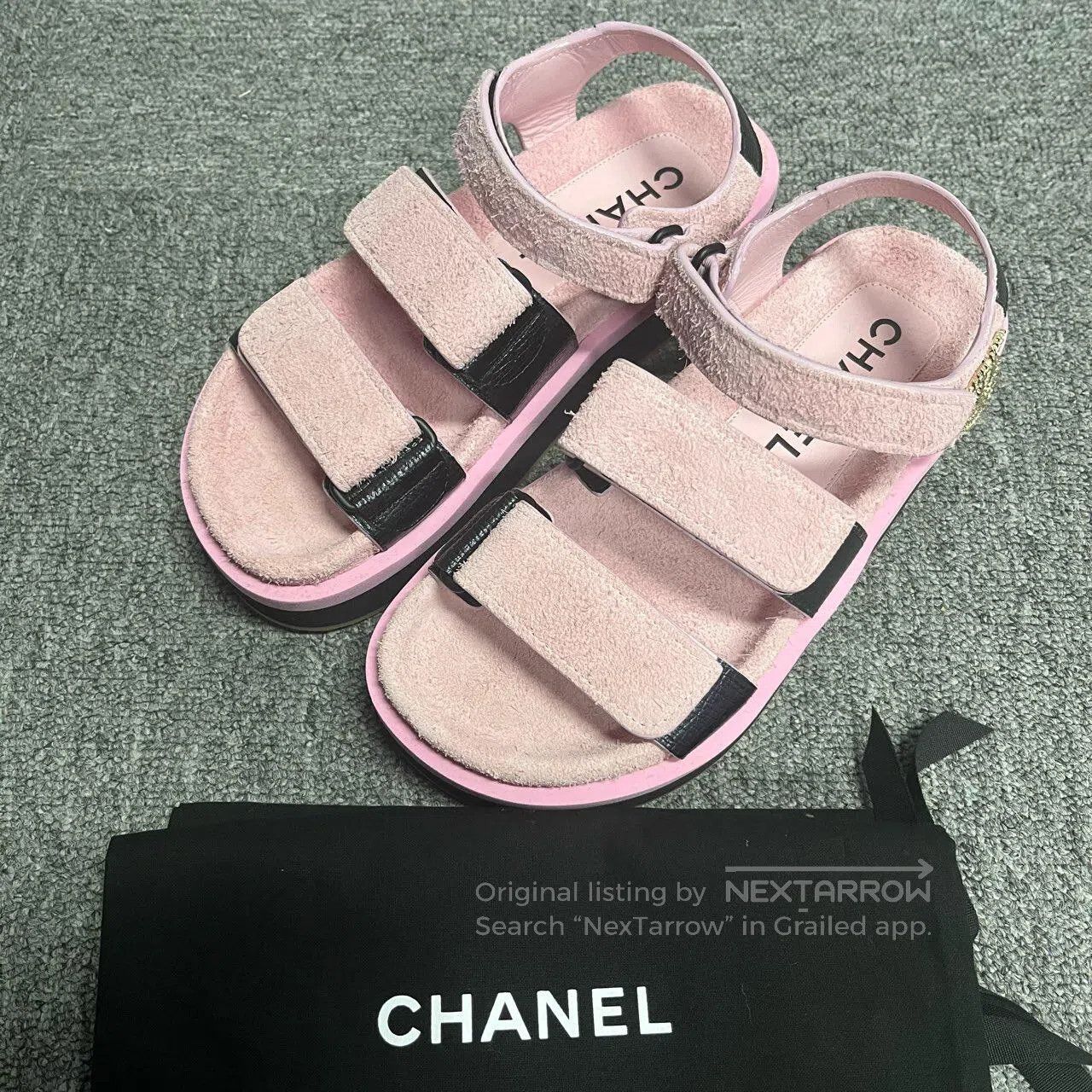 Chanel Chanel Solid-color Velcro sandals| Size US 5.5 / IT 35.5 - 1 Thumbnail