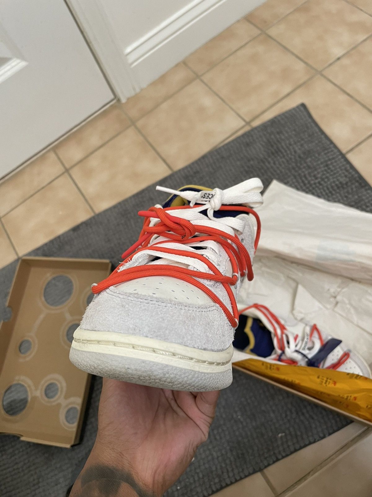 Nike × Off-White Off White Nike Dunk Low Lot 13 Size US 8.5 / EU 41-42 - 4 Thumbnail