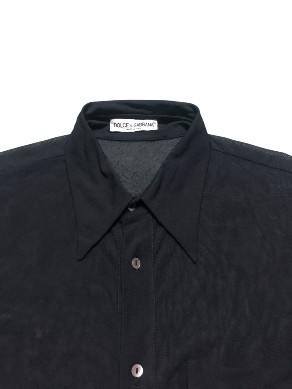 Dolce & Gabbana × Vintage Vintage Dolce & Gabbana Mesh Shirt Button Up Single Pocket Size US S / EU 44-46 / 1 - 4 Thumbnail