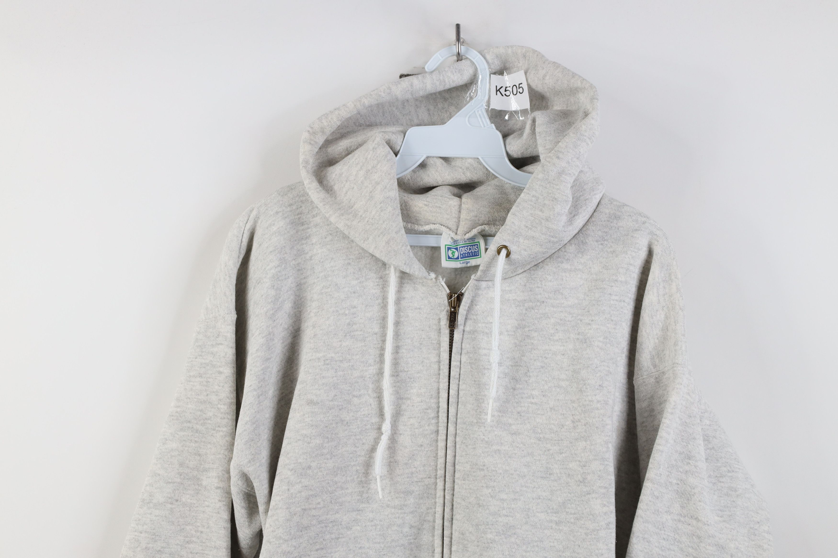 Vintage Vintage 90s Streetwear Full Zip Hoodie Sweatshirt Gray USA Size US L / EU 52-54 / 3 - 2 Thumbnail