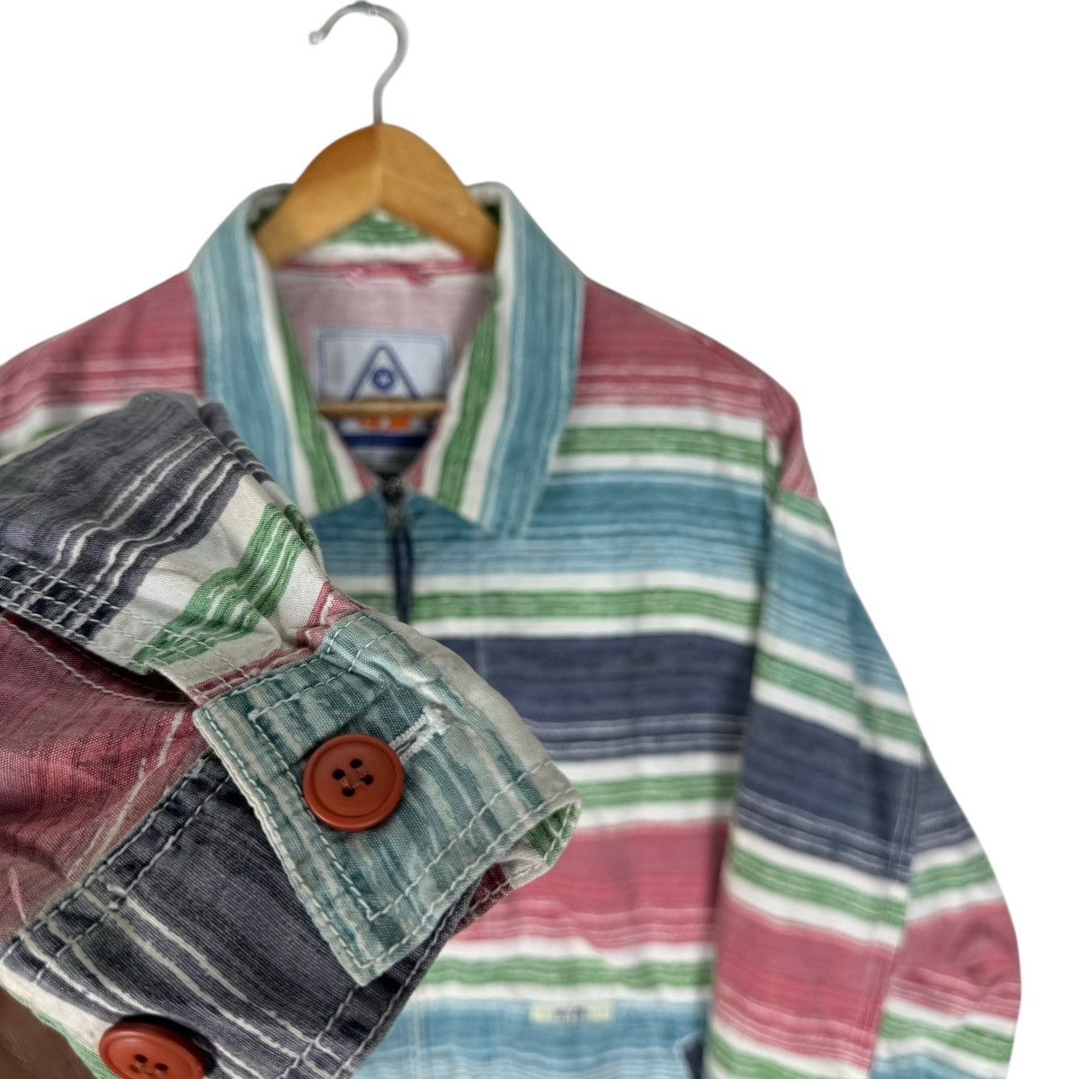 Nigel Cabourn × Vintage 🔥NIGEL CABOURN RAINBOW STRIPED JACKET Size US L / EU 52-54 / 3 - 6 Thumbnail