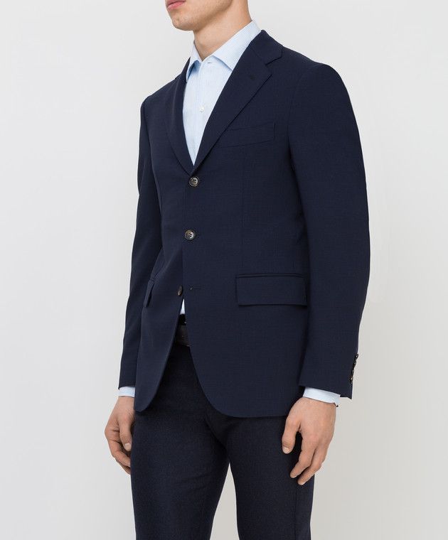 Loro Piana o1loc1c0424 FAI7695 Madrid Sartorial TP Blazer in Blue Navy Size US M / EU 48-50 / 2 - 3 Thumbnail