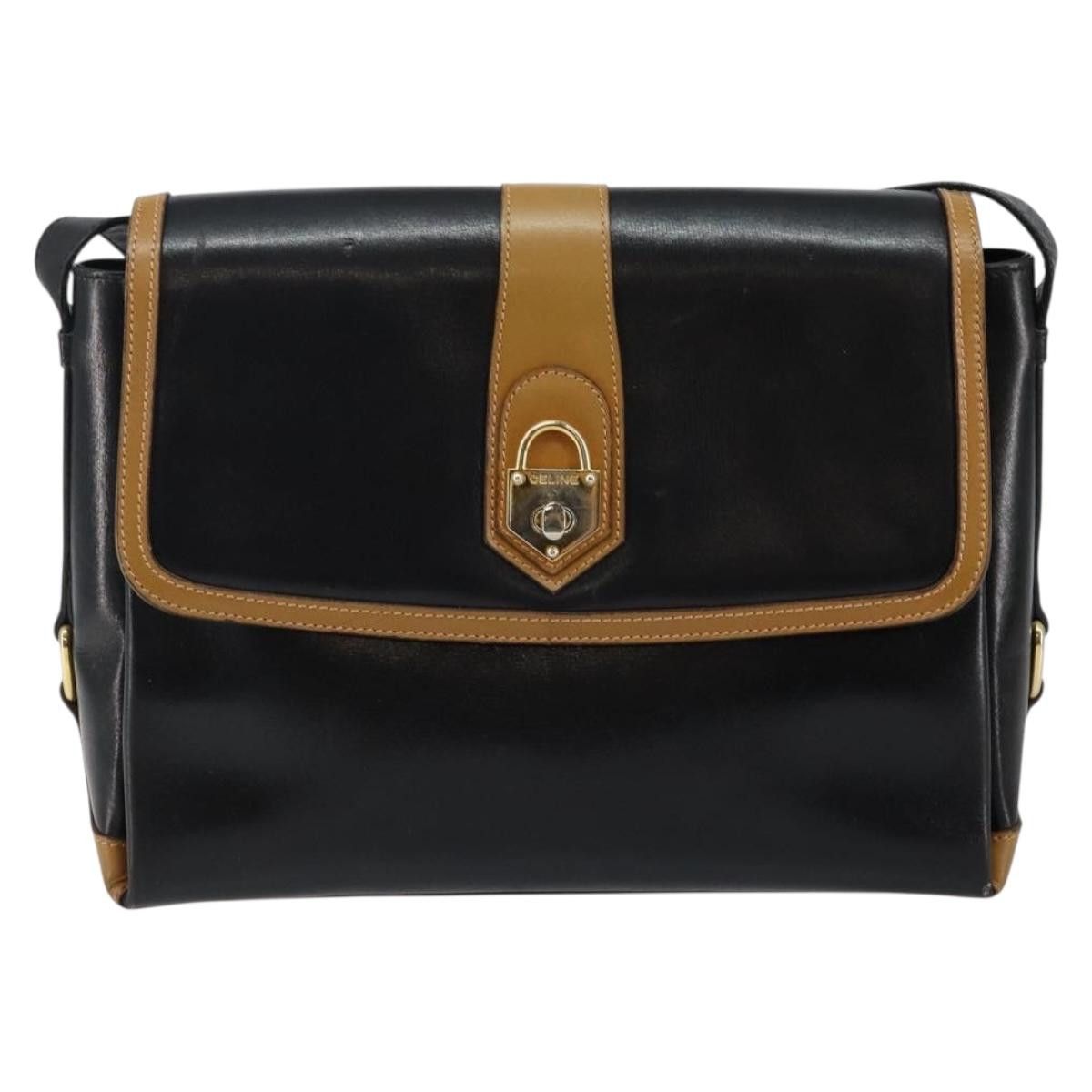 Celine CELINE Shoulder Bag Leather Black Gold Size ONE SIZE - 2 Thumbnail