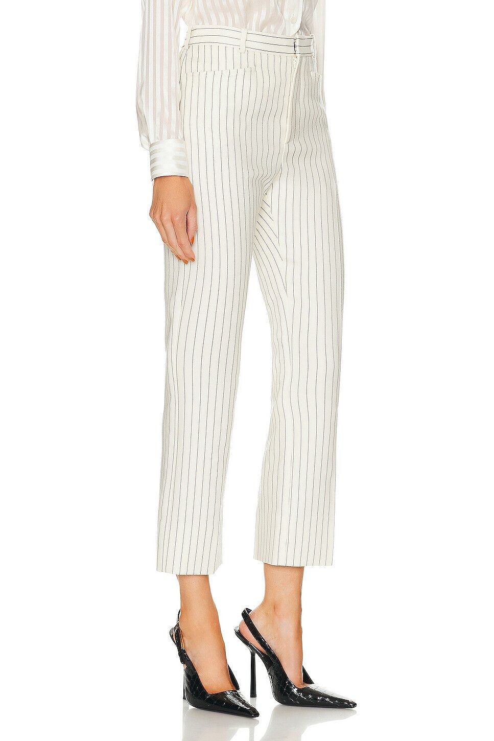 Tom Ford o1y0126 Striped Casual Pant in White/Black Size 30" / US 8 / IT 44 - 2 Thumbnail