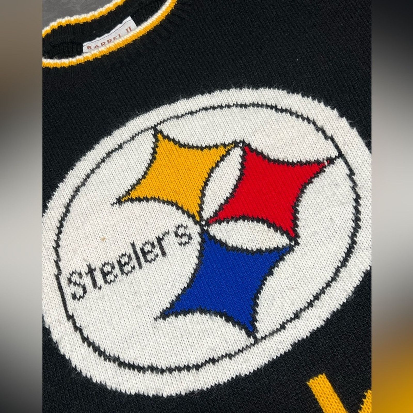 Vintage Vintage Pittsburgh Steelers Sweater Knit Barrel Acrylic USA Size US L / EU 52-54 / 3 - 7 Thumbnail