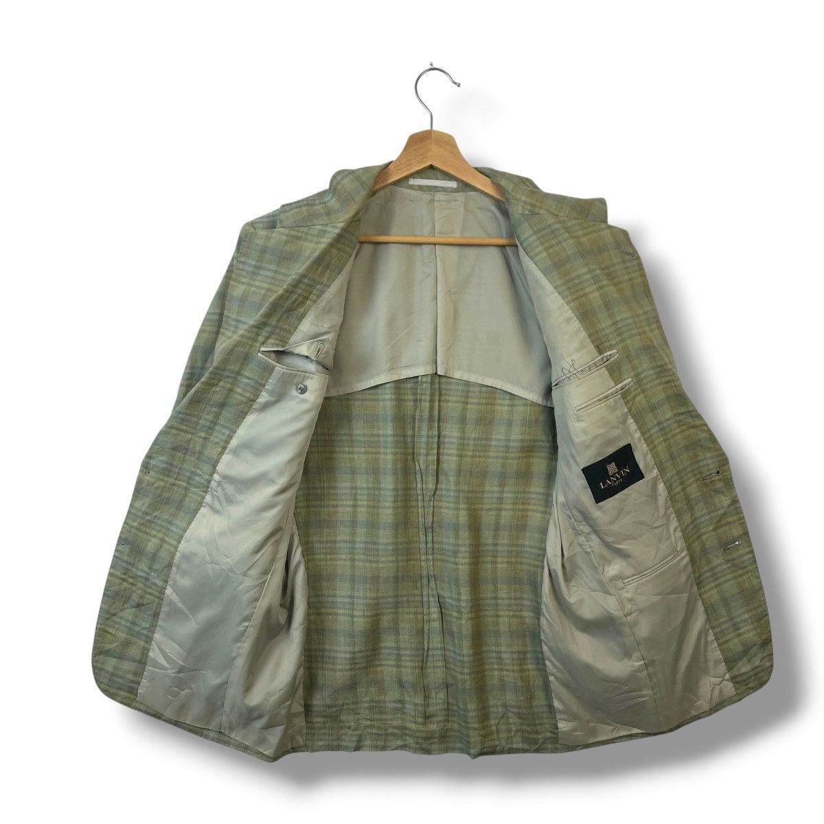 Lanvin LANVIN PARIS LINEN PLAID BLAZER MADE IN JAPAN Size US L / EU 52-54 / 3 - 2 Thumbnail