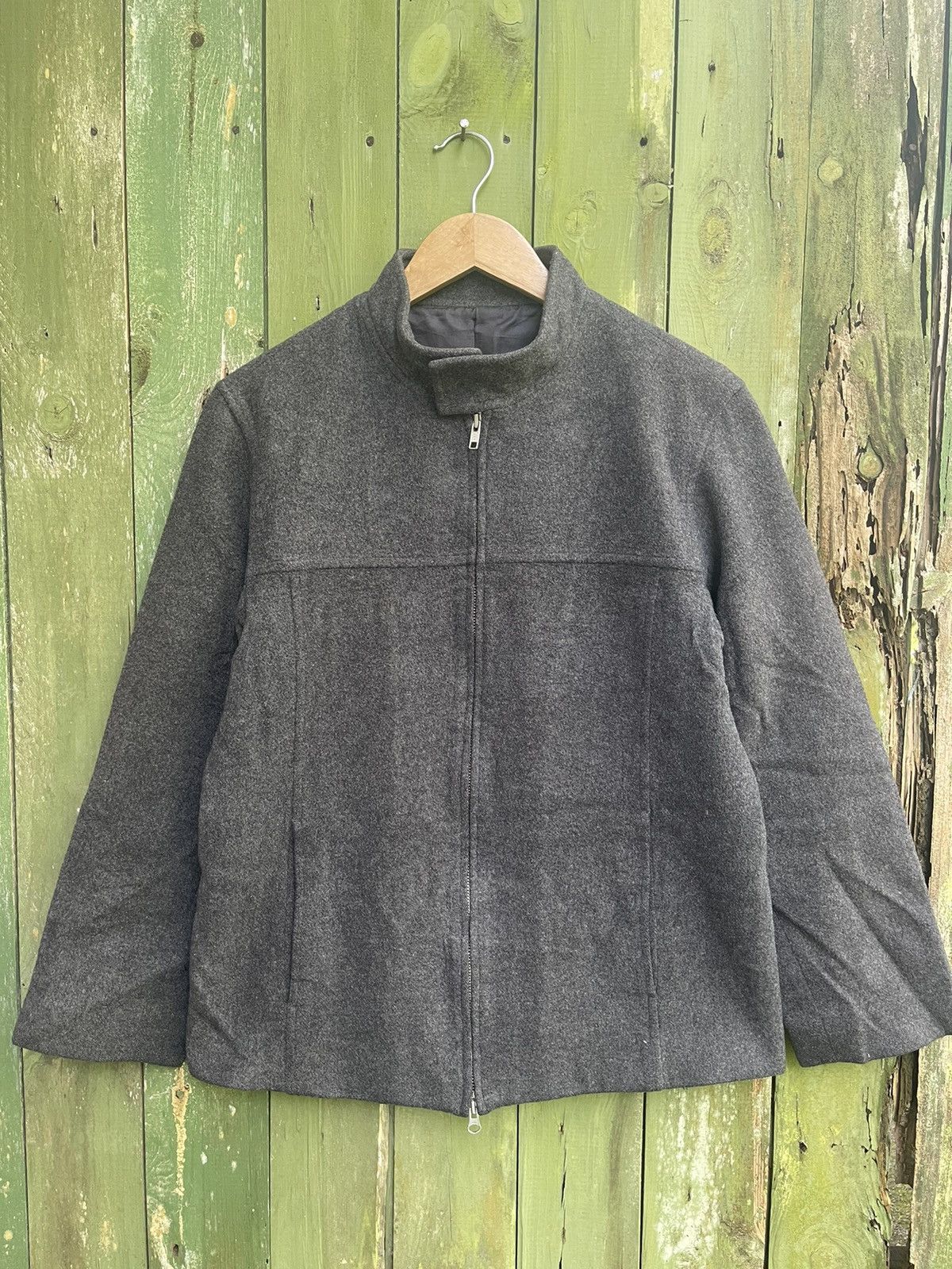 Lautréamont Men Charcoal Wool Zip Jacket