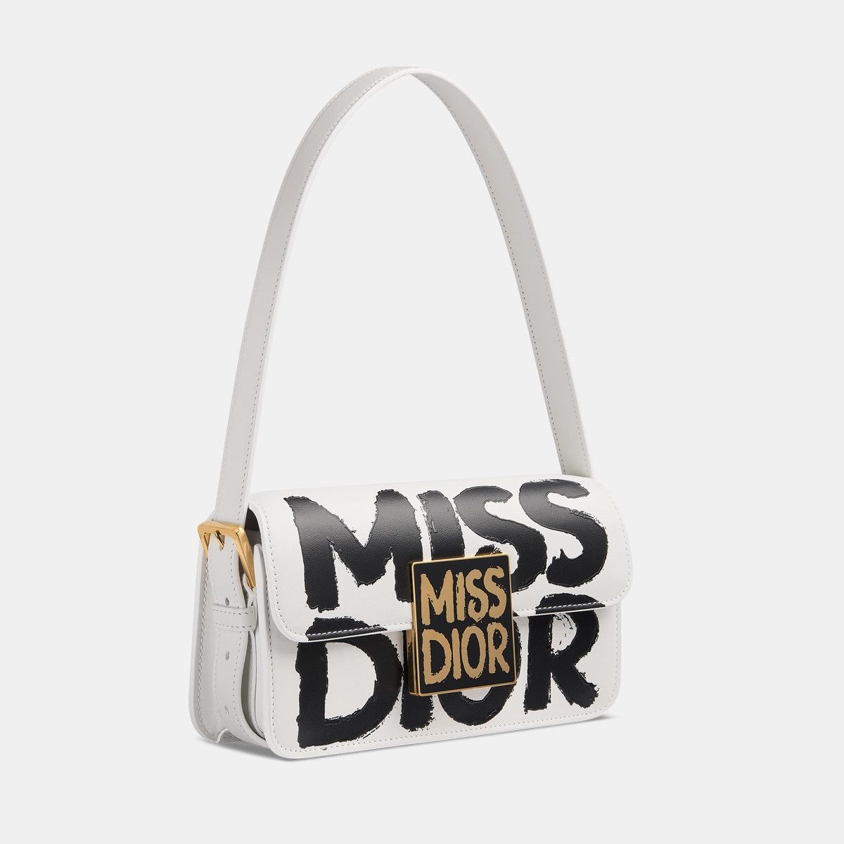 Dior o1bcso1str0226 Size:OS/Miss Dior Flap Bag in White/Black Size ONE SIZE - 1 Thumbnail