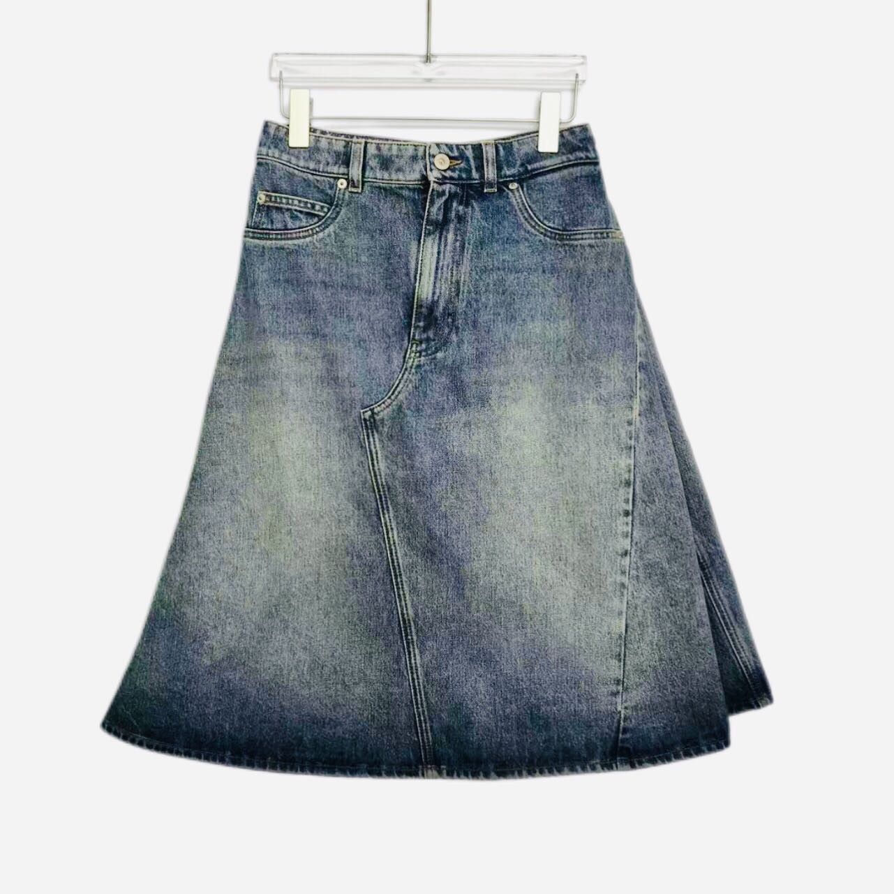 Loewe Loewe Irregular Denim Skirt K26WX Size 24" / US 00 / IT 34 - 1 Thumbnail