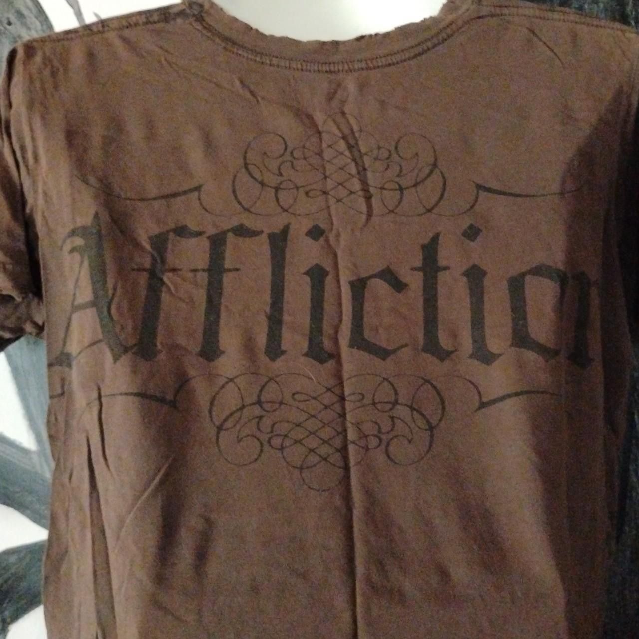 Affliction AFFLICTION Skull T-shirt *VINTAGE* Brown with White Skulls Size US M / EU 48-50 / 2 - 2 Thumbnail