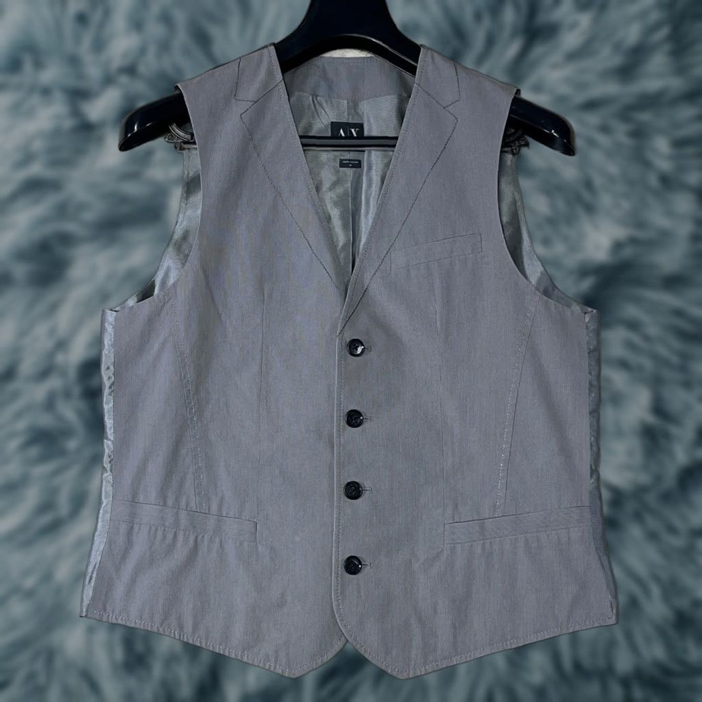 Armani Exchange Armani Exchange Vest Button Up Gray Men M Vest Button Up Pockets Formal Business Casual - Note: Ensure to avoid extra punctuation. Size US M / EU 48-50 / 2 - 1 Thumbnail