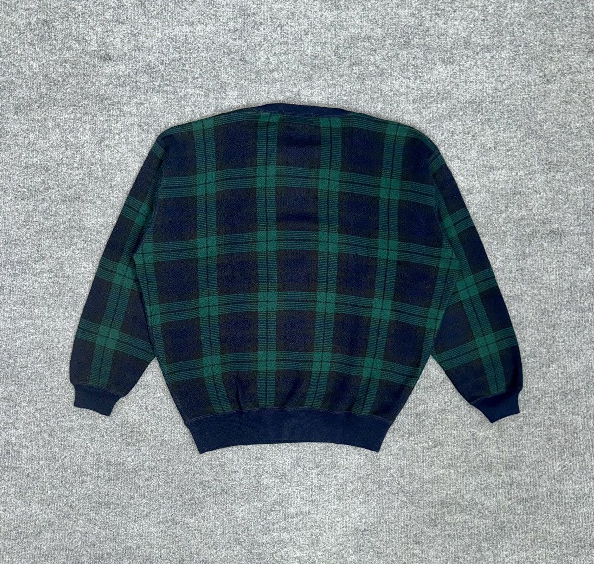 Polo Ralph Lauren Vintage Polo by RL Plaid “Polo Tennis” Cotton Knit Sweater Size US XL / EU 56 / 4 - 7 Thumbnail