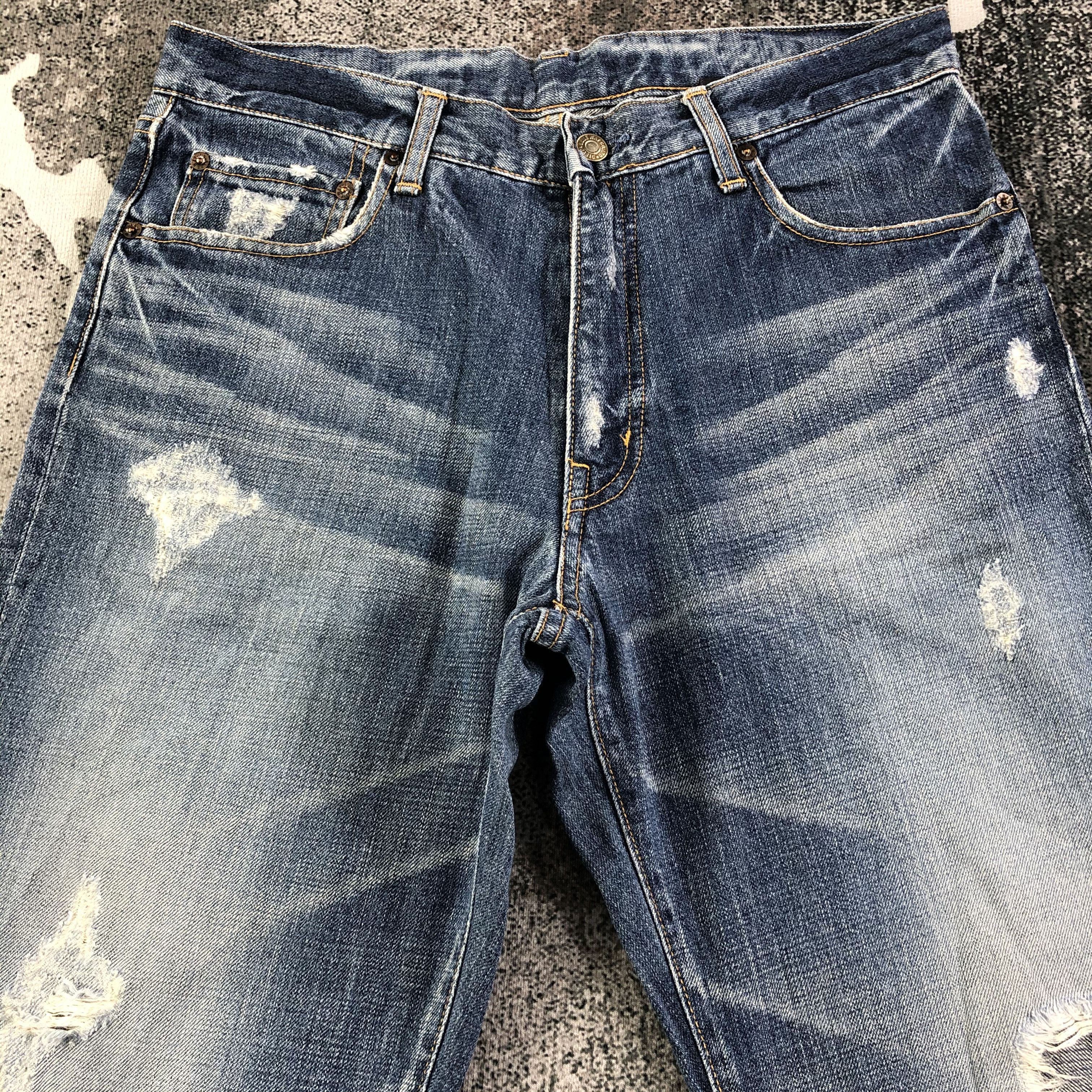 Japanese Brand Japanese Brand Blue Way Jeans Distressed Denim KJ1695 Size US 33 - 3 Thumbnail