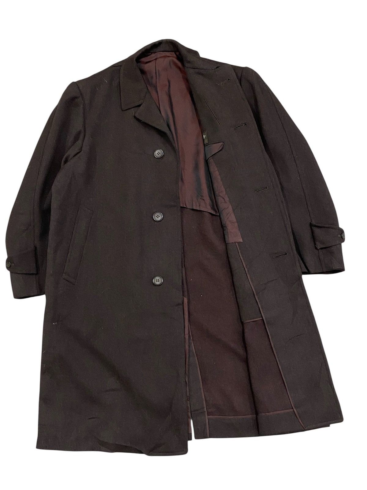 Yohji Yamamoto Tailor Yamamoto Japan Vintage Black Wool OverCoat 90s Size US M / EU 48-50 / 2 - 1 Thumbnail