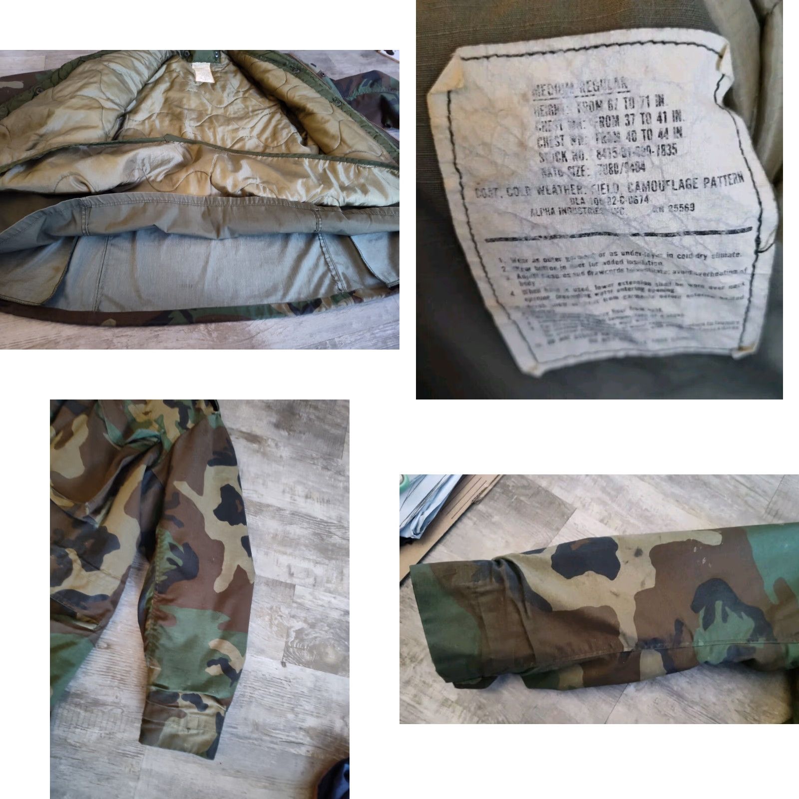 Vintage VINTAGE US ARMY Military Cold Weather Woodland Camo M65 Field Jacket Medium Size US L / EU 52-54 / 3 - 10 Thumbnail