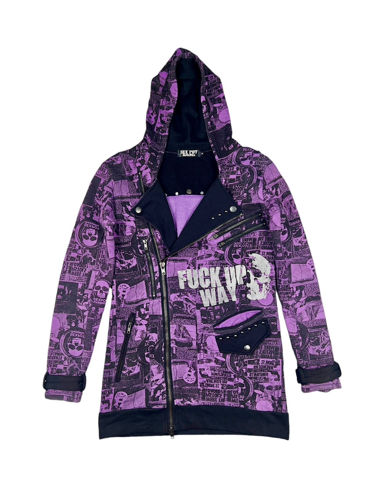 Zip Hoodie Revenge Purple Hoodie Sex Pot Revenge Double Collar