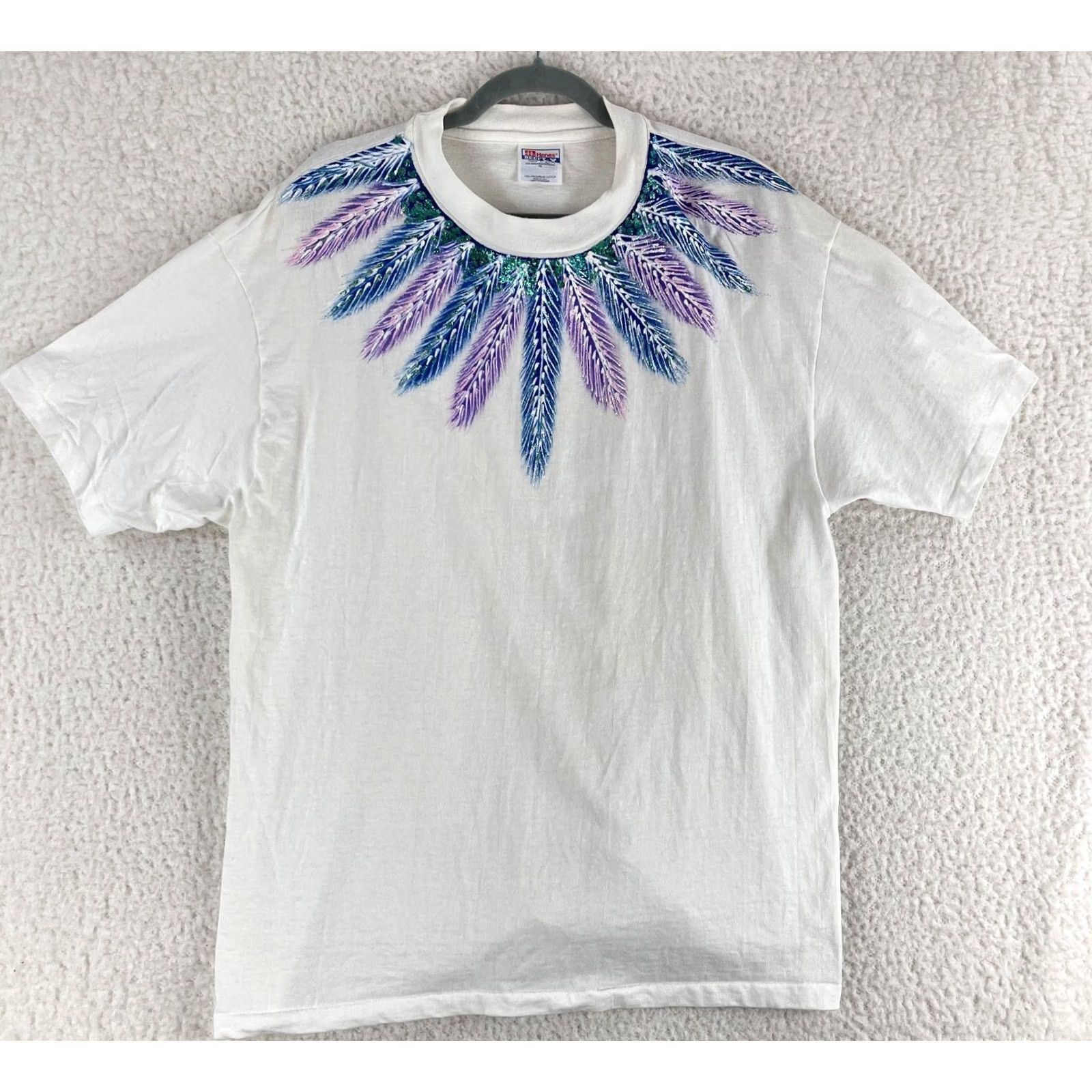 Hanes Hanes Beefy Vintage Single Stitch T-Shirt Women XL White Cotton United States Made in USA Size XL / US 12-14 / IT 48-50 - 2 Thumbnail