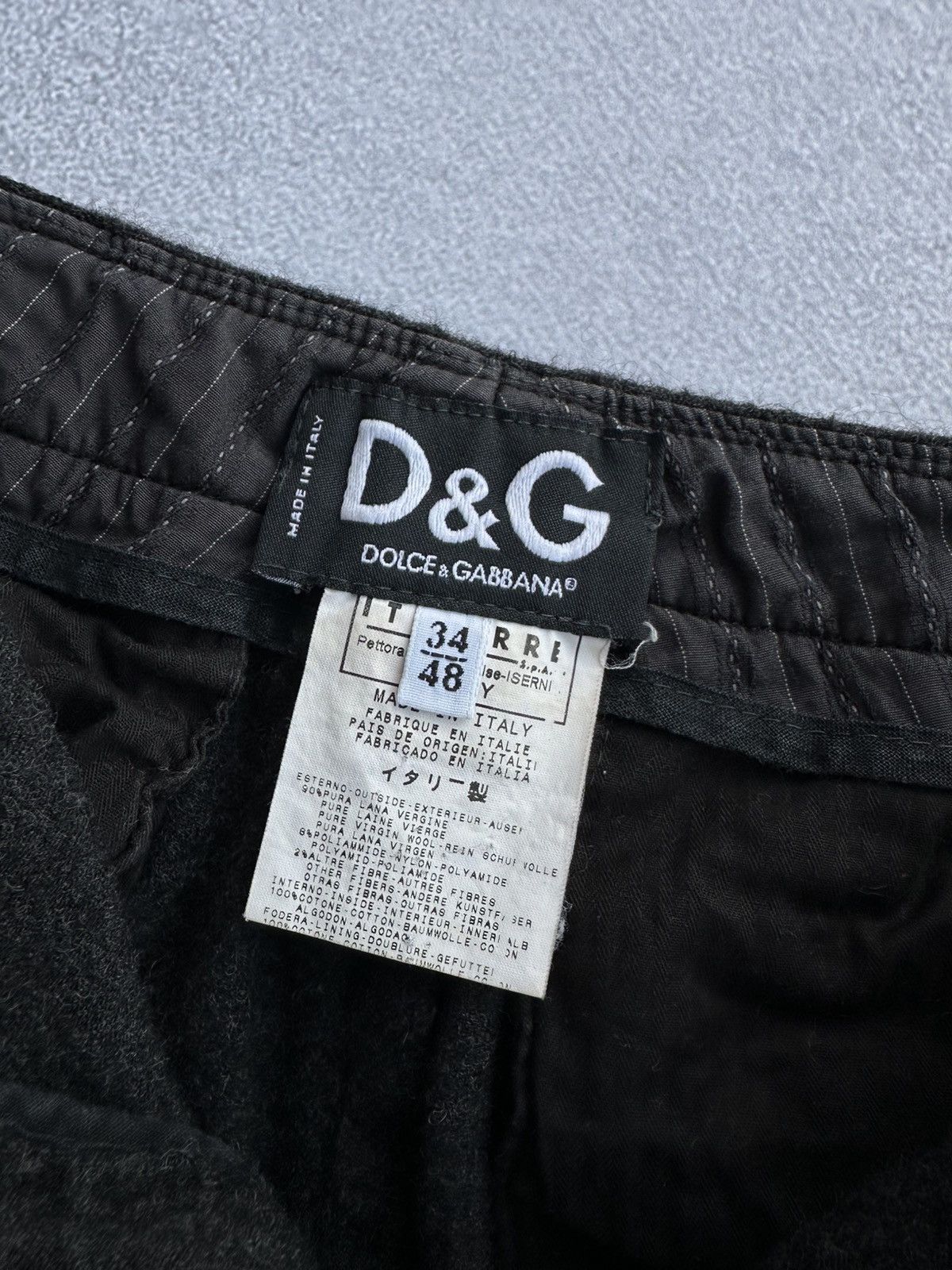 Dolce & Gabbana × Vintage Vintage Dolce&Gabbana Woman Wool Black Straight Pants Size US 34 / EU 50 - 5 Thumbnail