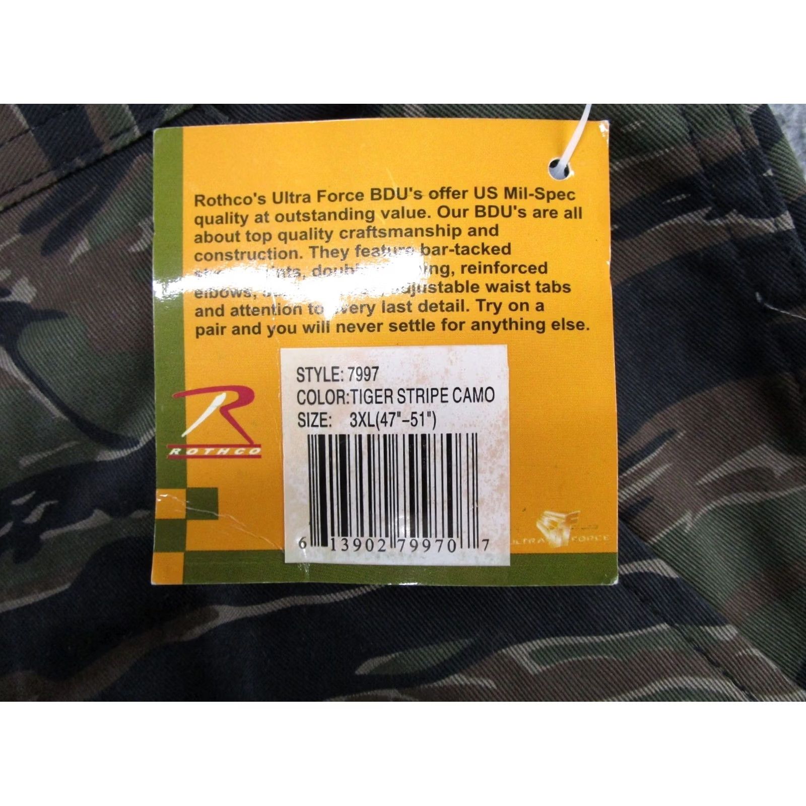 Rothco Rothco Military Tiger Stripe Camo Pants Mens 3XL (50x27) NEW Size US 39 - 5 Thumbnail