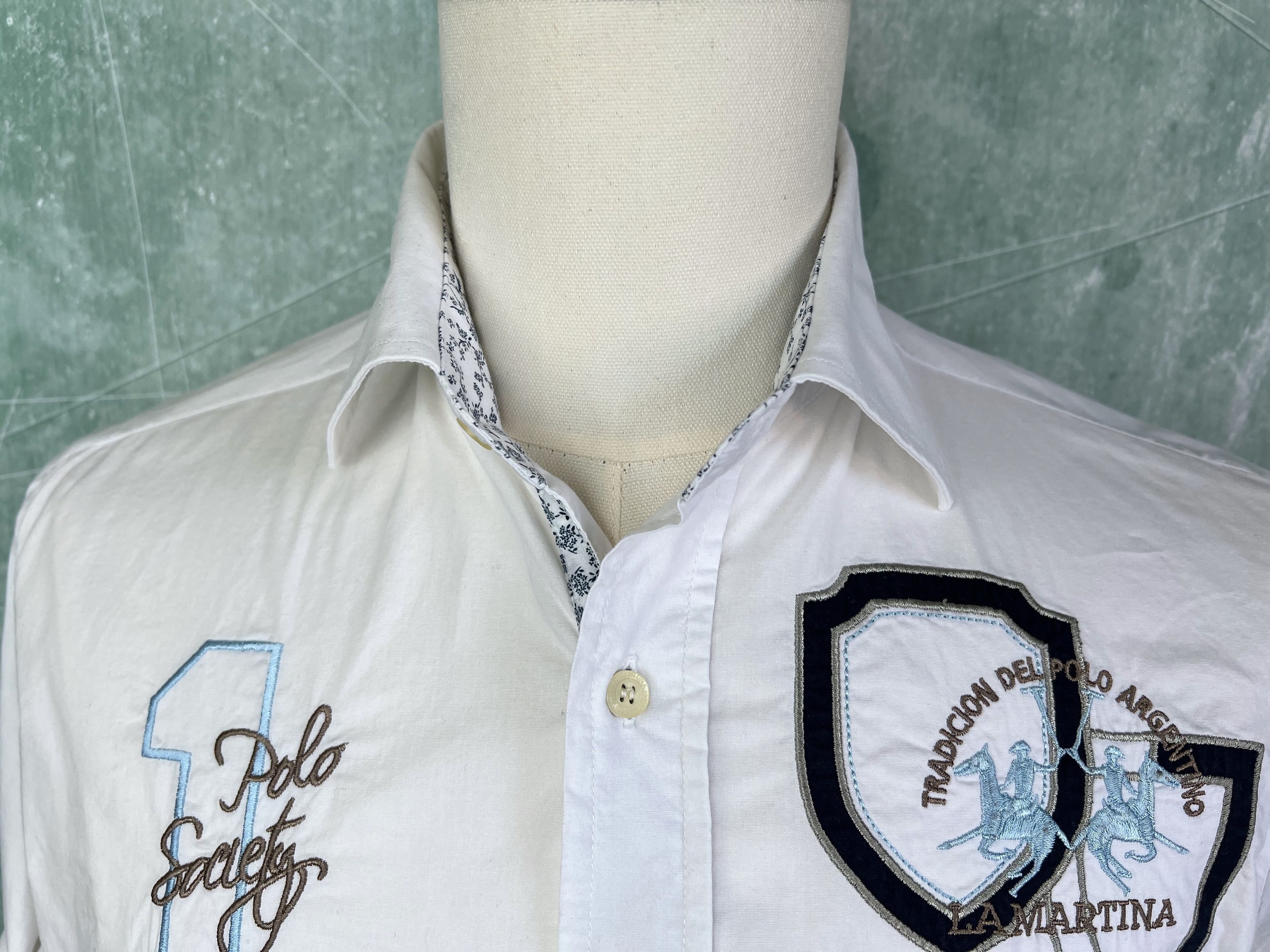 La Martina La Martina Polo Society Embroidered Shirt ButtonUp Argentina Size US M / EU 48-50 / 2 - 2 Thumbnail