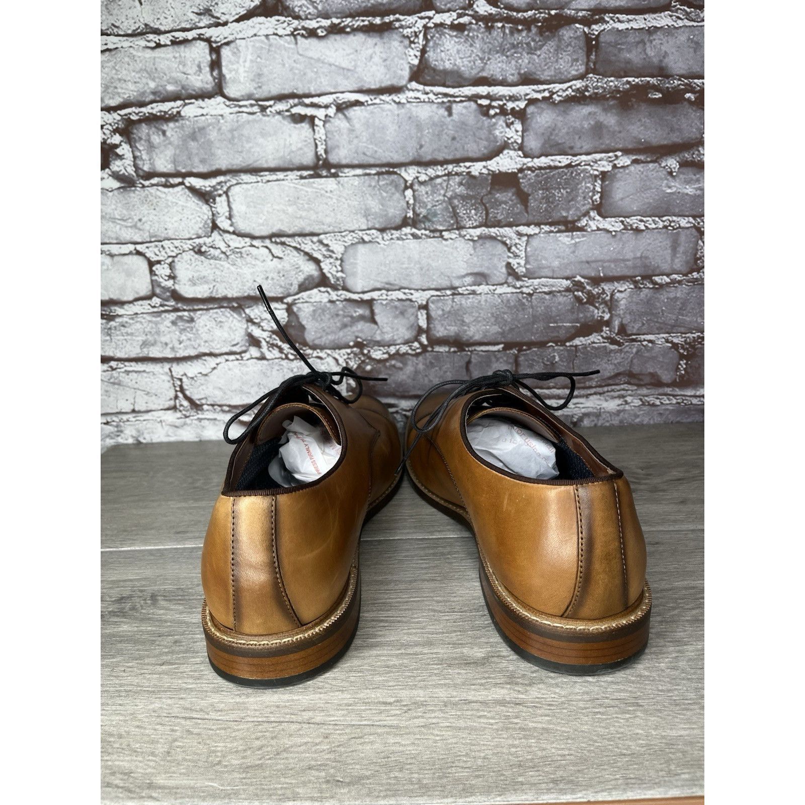 Vince Camuto Vince Camuto Lamson Cognac Brown Leather Dress Oxfords Shoes Size US 12 / EU 45 - 6 Thumbnail