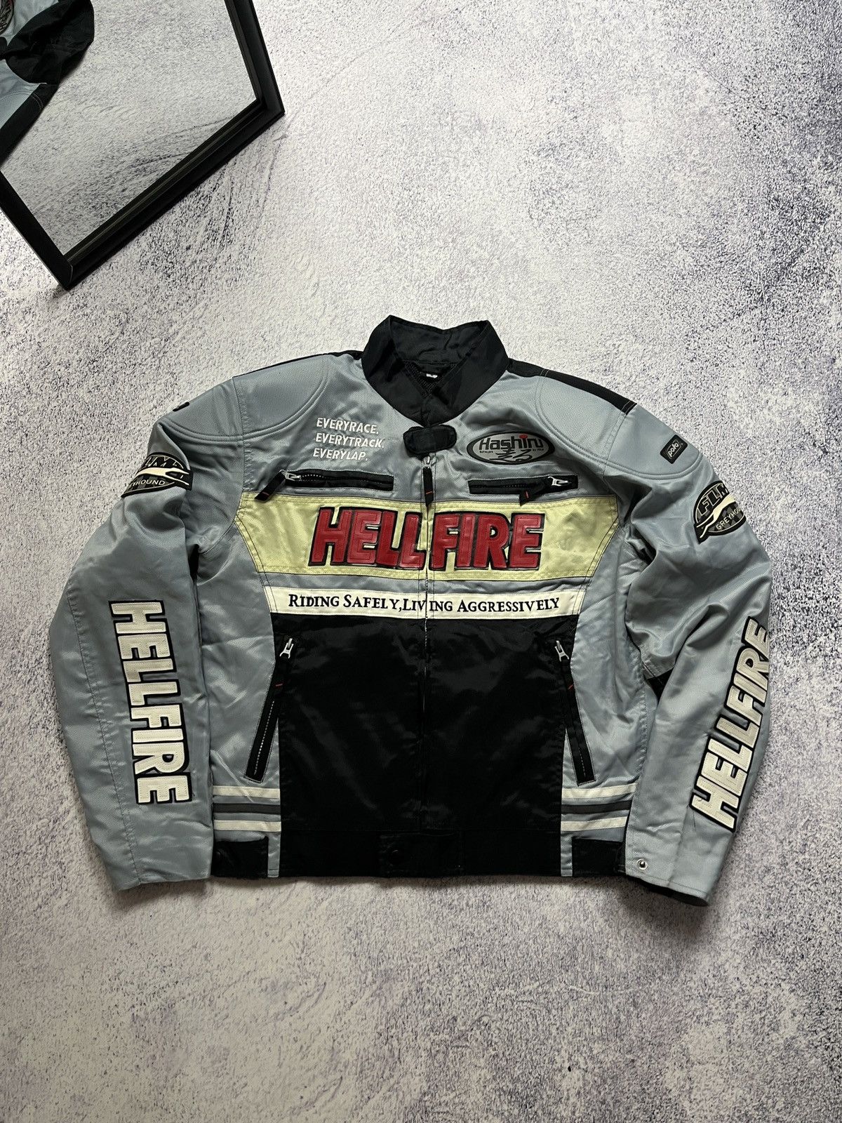 Vintage Vintage Hell Fire High Power Racing Jacket Moto Big Logo Size US S / EU 44-46 / 1 - 1 Thumbnail