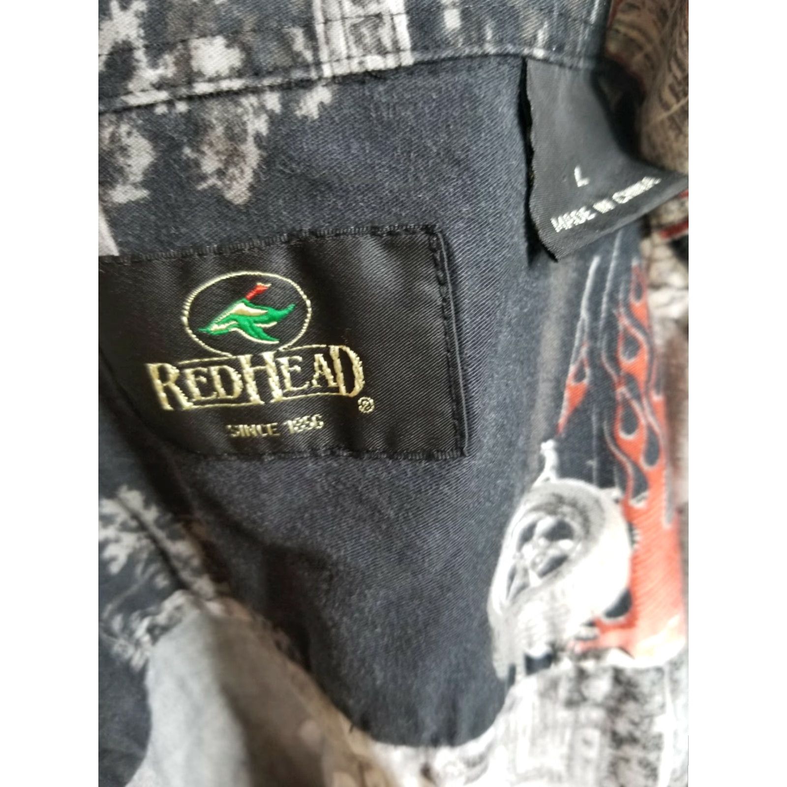 Etro VINTAGE RedHead Shirt Classic Button-Up Short Sleeve Mens L Black Retro Car Theme 90s/Classic Car Mens L Black Retro Hotrod Shirt Size US L / EU 52-54 / 3 - 3 Thumbnail
