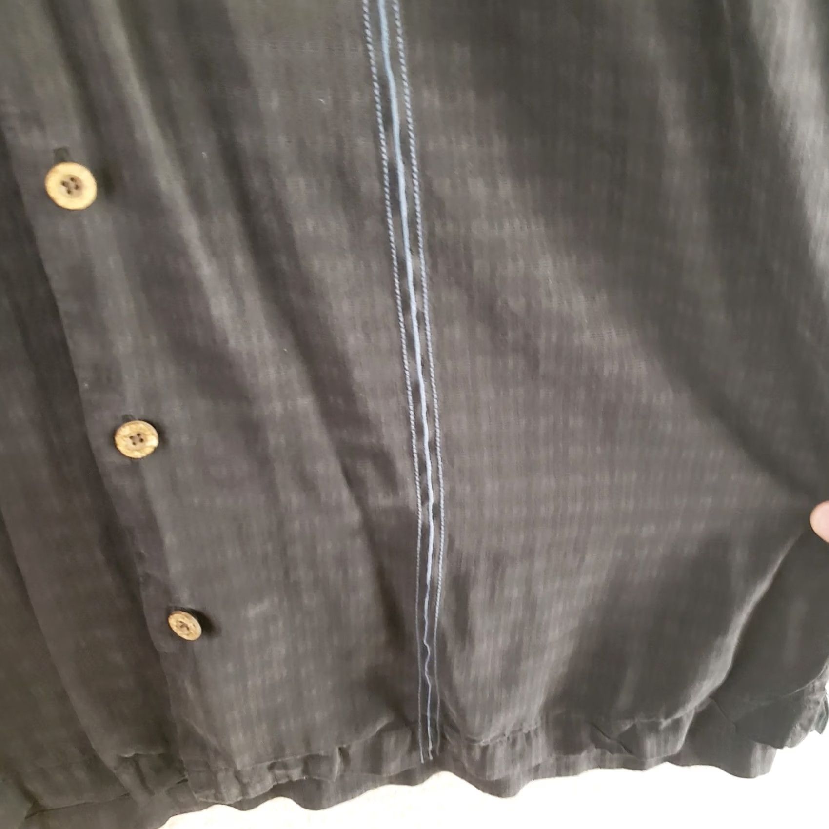 Tommy Bahama Tommy Bahama Shirt Men XL Black Silk Blue Embroidery Button Up Short Sleeve Elegant Casual Formal Party/Wedding Size US XL / EU 56 / 4 - 6 Thumbnail