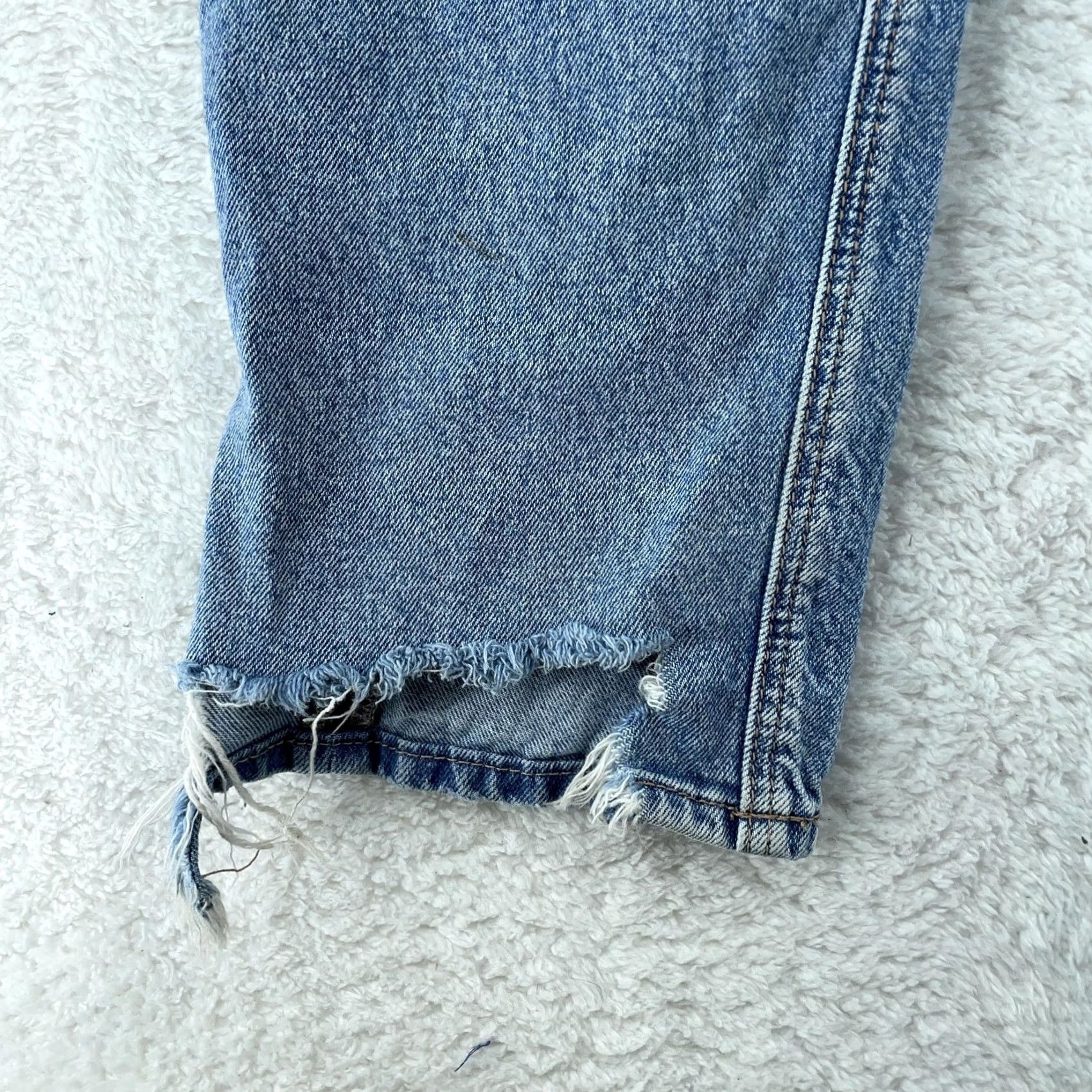 American Eagle Outfitters American Eagle Outfitters Jeans Womens 2 High Rise Baggy Straight Distressed Pockets Denim Blue 30in Inseam Cotton Spandex Zip Womens Size 26" / US 2 / IT 38 - 6 Thumbnail