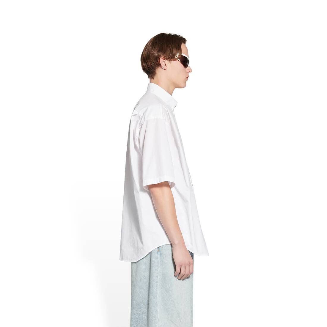 Balenciaga o1in1g0425 BB Icon Short Sleeve Shirt in White Size US S / EU 44-46 / 1 - 3 Thumbnail