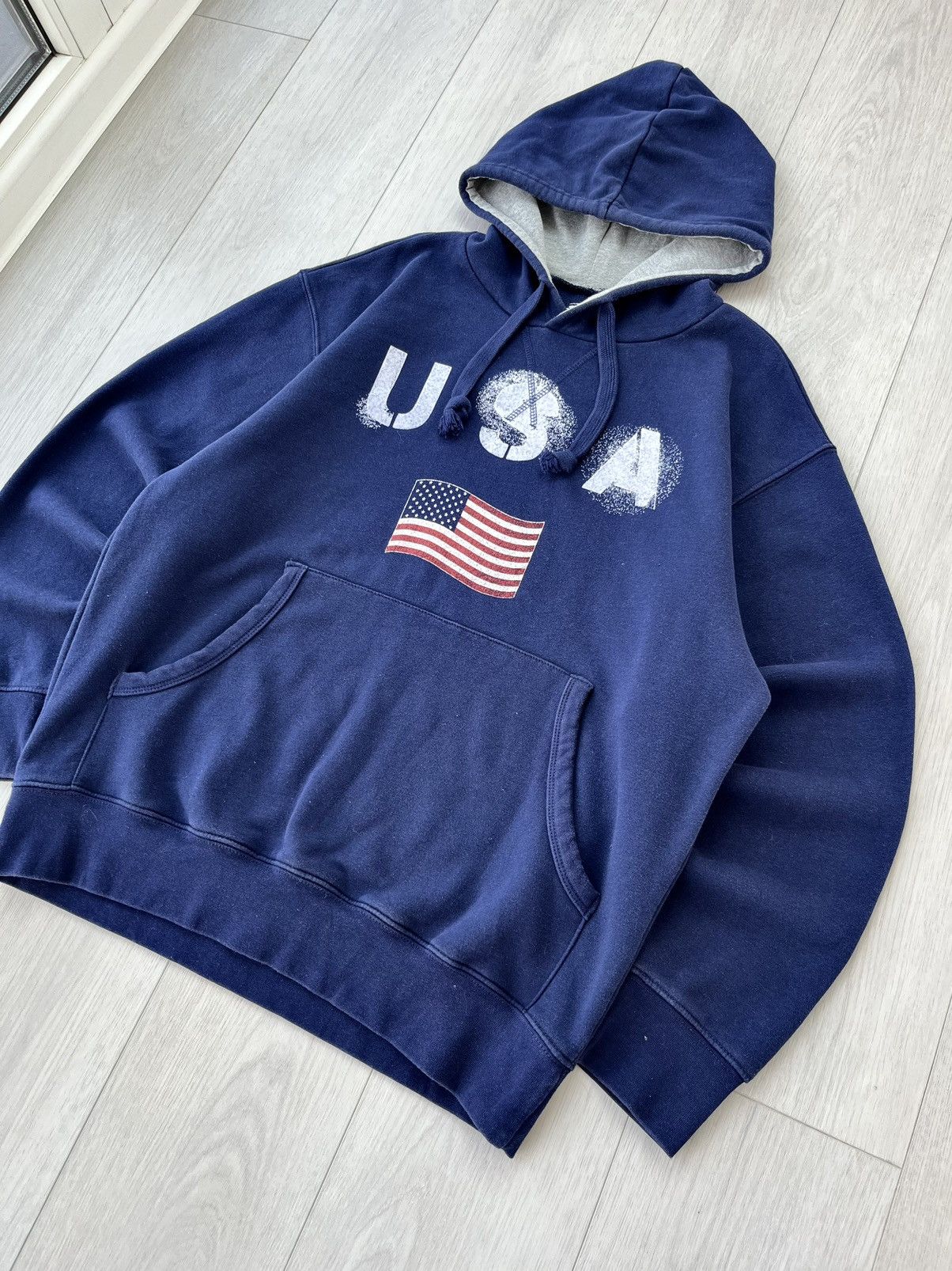 Vintage USA Flag Hoodie Big Logo Like Polo Ralph Lauren Y2K Vintage Size US M / EU 48-50 / 2 - 3 Thumbnail
