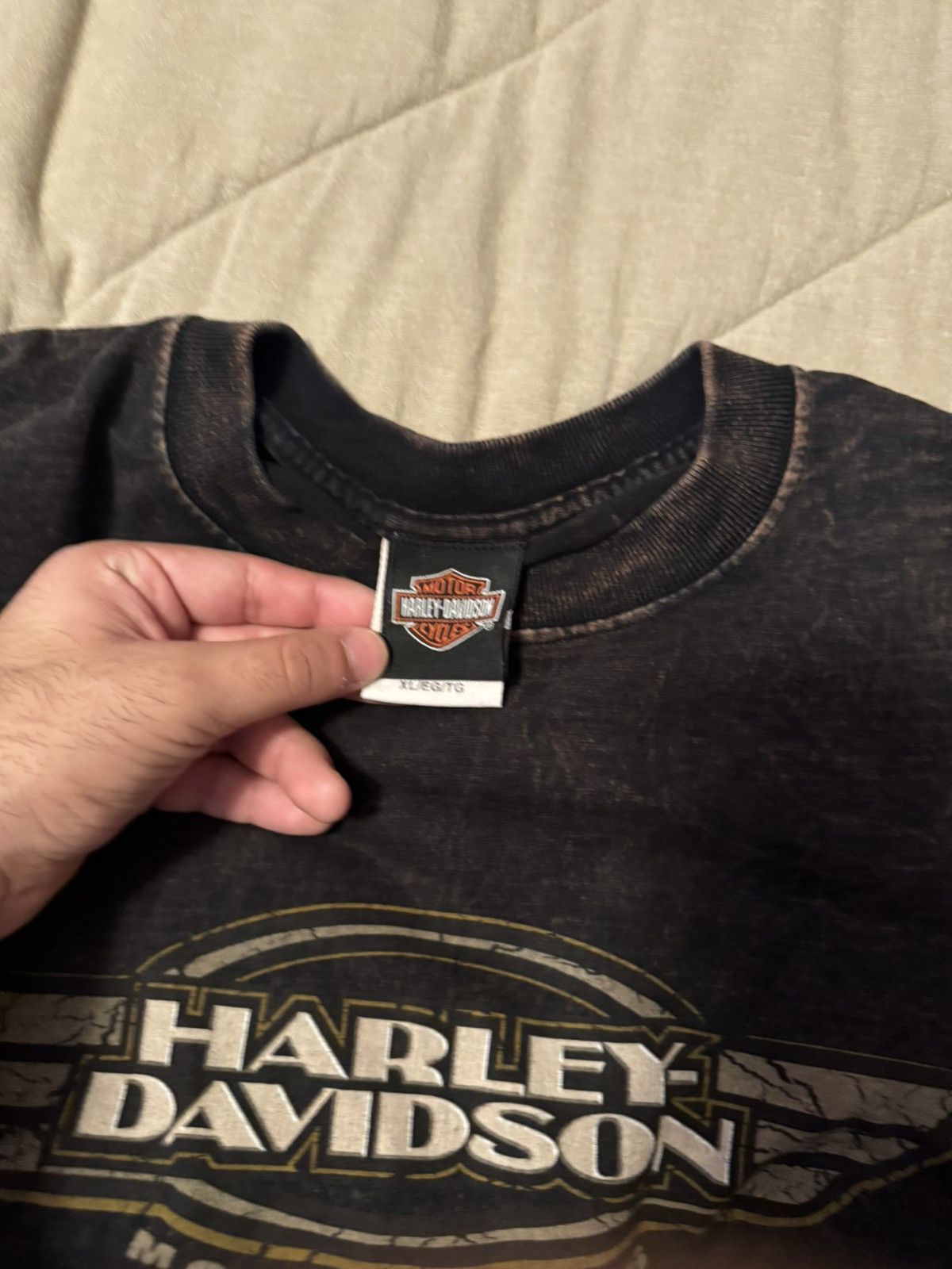 Harley Davidson × Vintage Vintage Harley Tee Unique Wash Size US XL / EU 56 / 4 - 4 Thumbnail