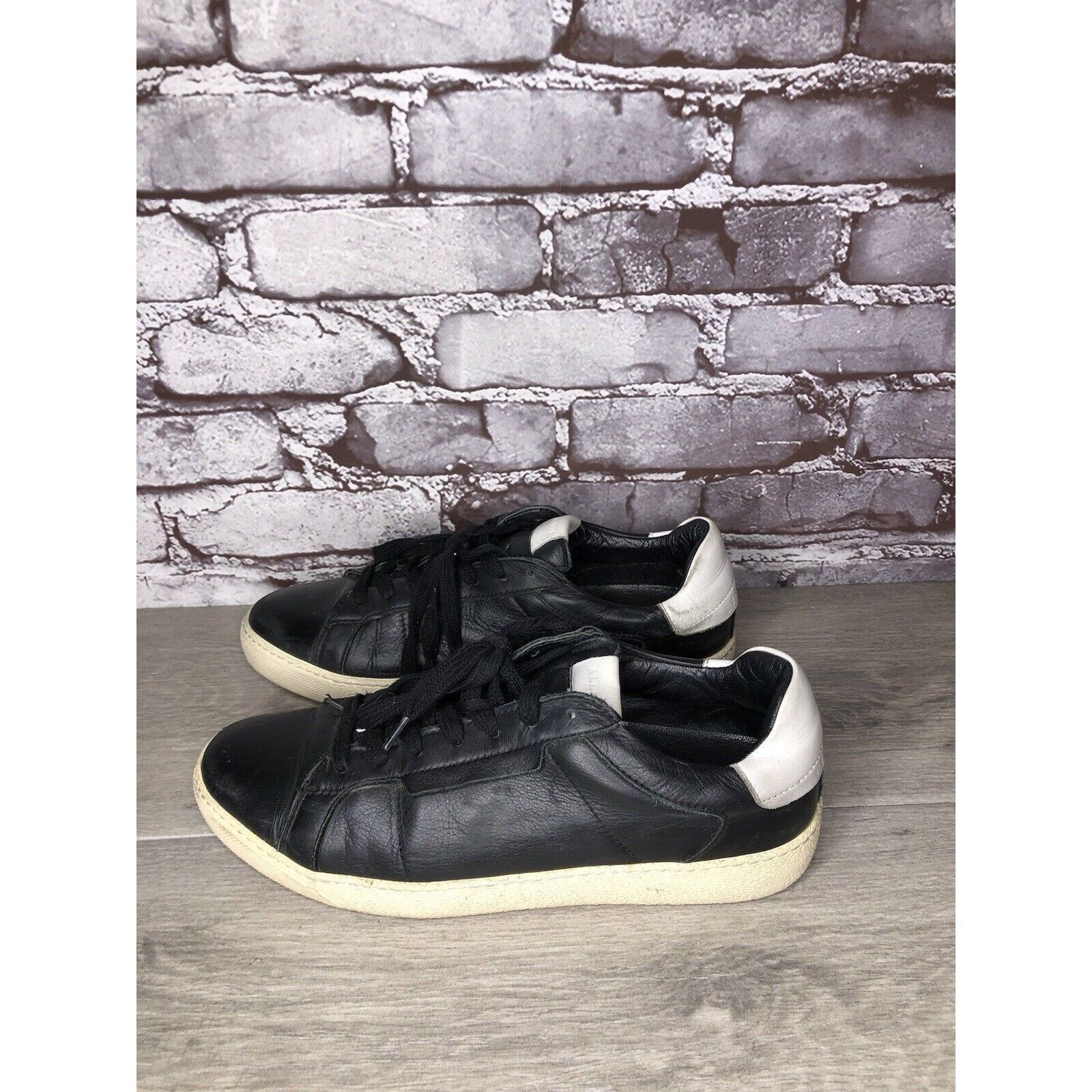 Allsaints AllSaints Sheer Black White Leather Low Casual Sneakers Wome Size US 9 / IT 39 - 16 Thumbnail