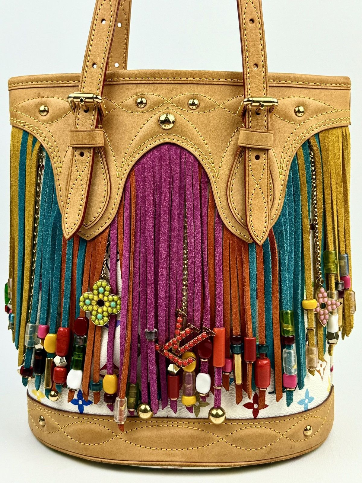 Louis Vuitton × Takashi Murakami Louis Vuitton - Murakami - SS06 - Multicolor - Fringe Bucket Size ONE SIZE - 13 Thumbnail