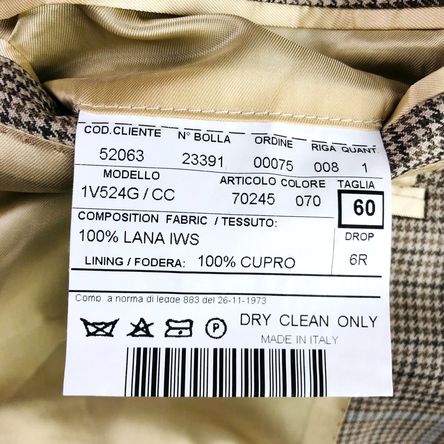 Vintage Trussini Blazer Jacket Men 50 Regular Wool Brown Windowpane Italy 2-Button Notch Lapel Size 50R - 5 Thumbnail