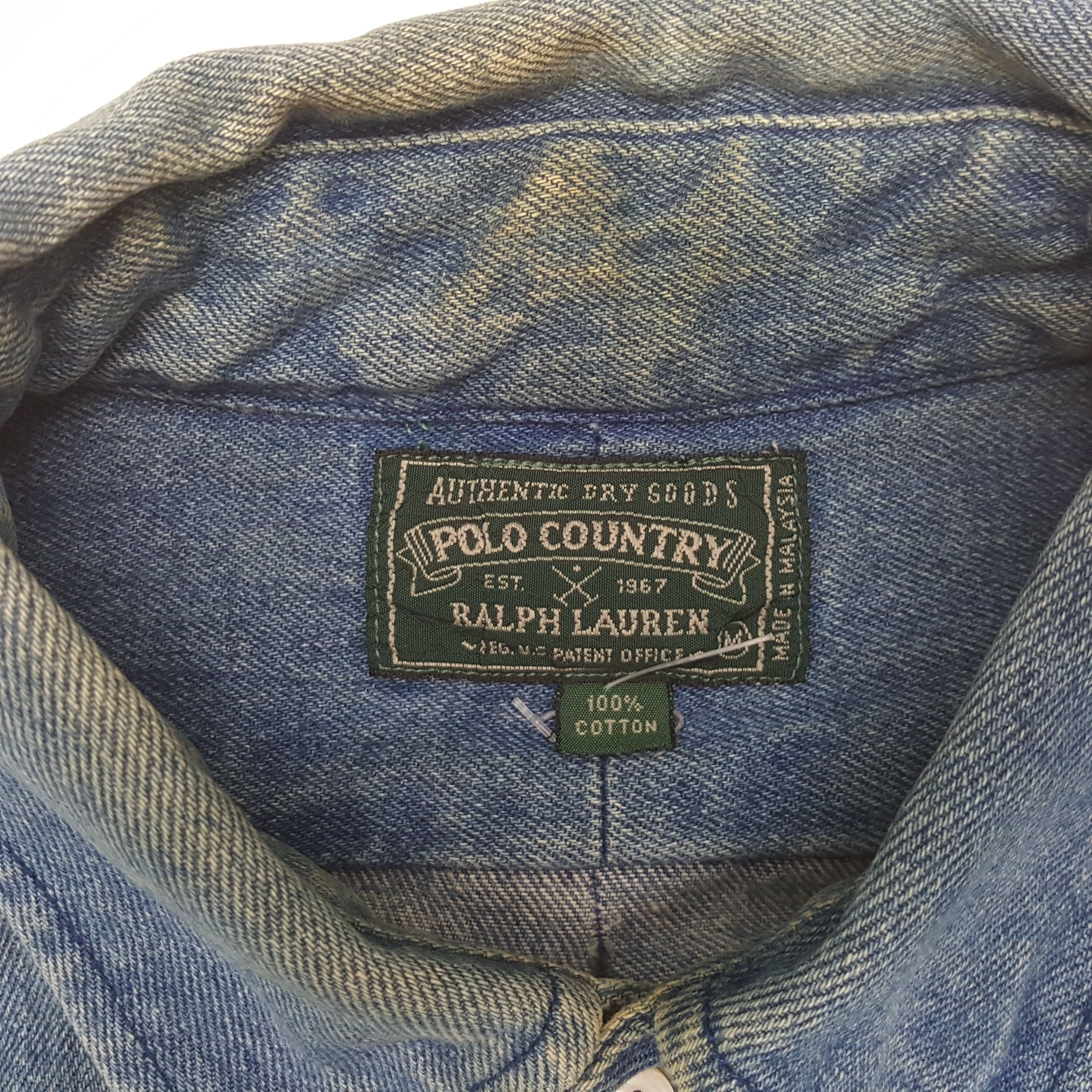 Polo Ralph Lauren × Vintage Vintage Polo by Ralph Lauren Brand Denim Shirts C294N5 Size US XL / EU 56 / 4 - 4 Thumbnail