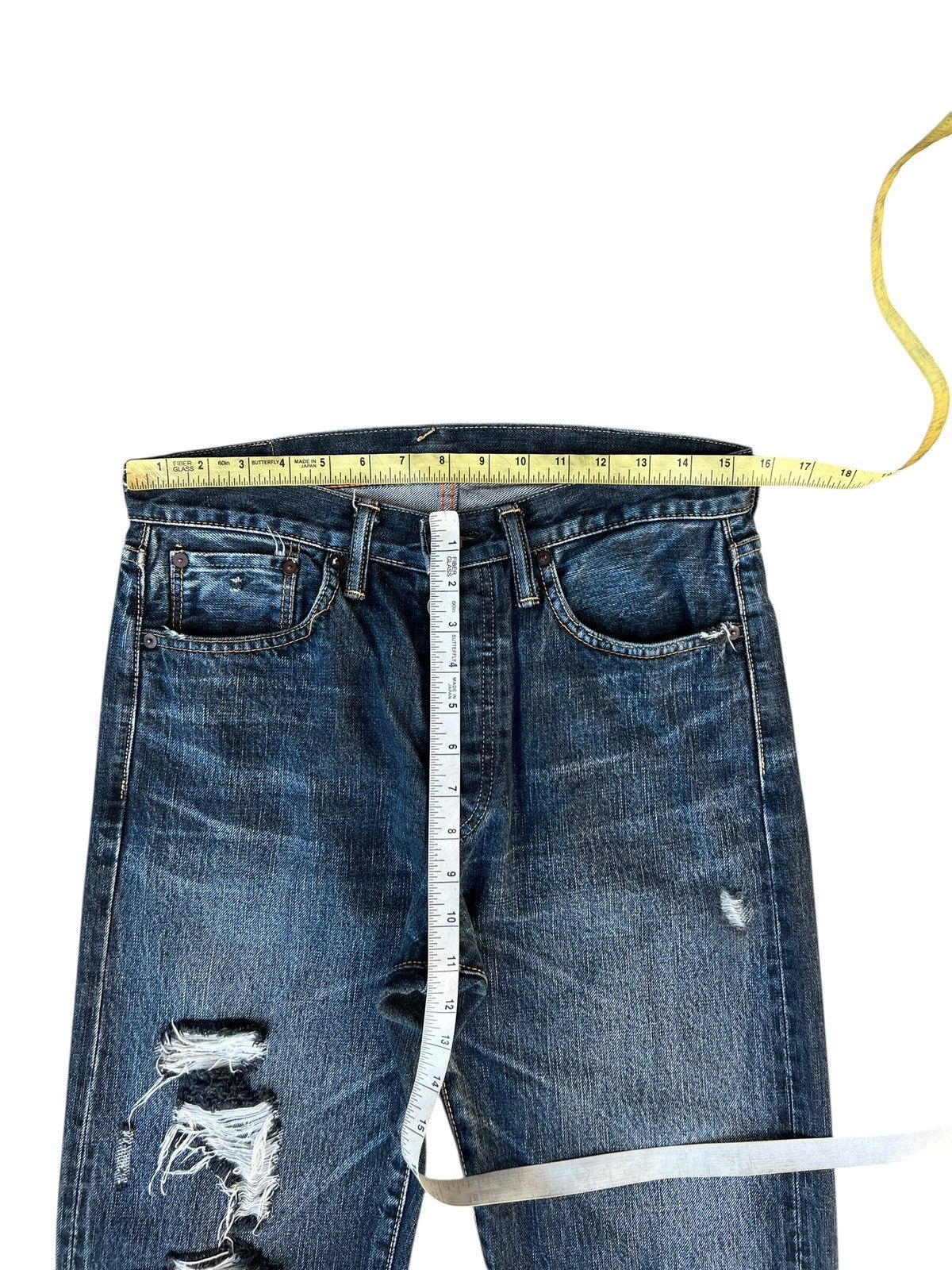 45rpm Vintage 45rpm Distressed Fade Denim Selvedge Jeans Size US 30 / EU 46 - 2 Thumbnail