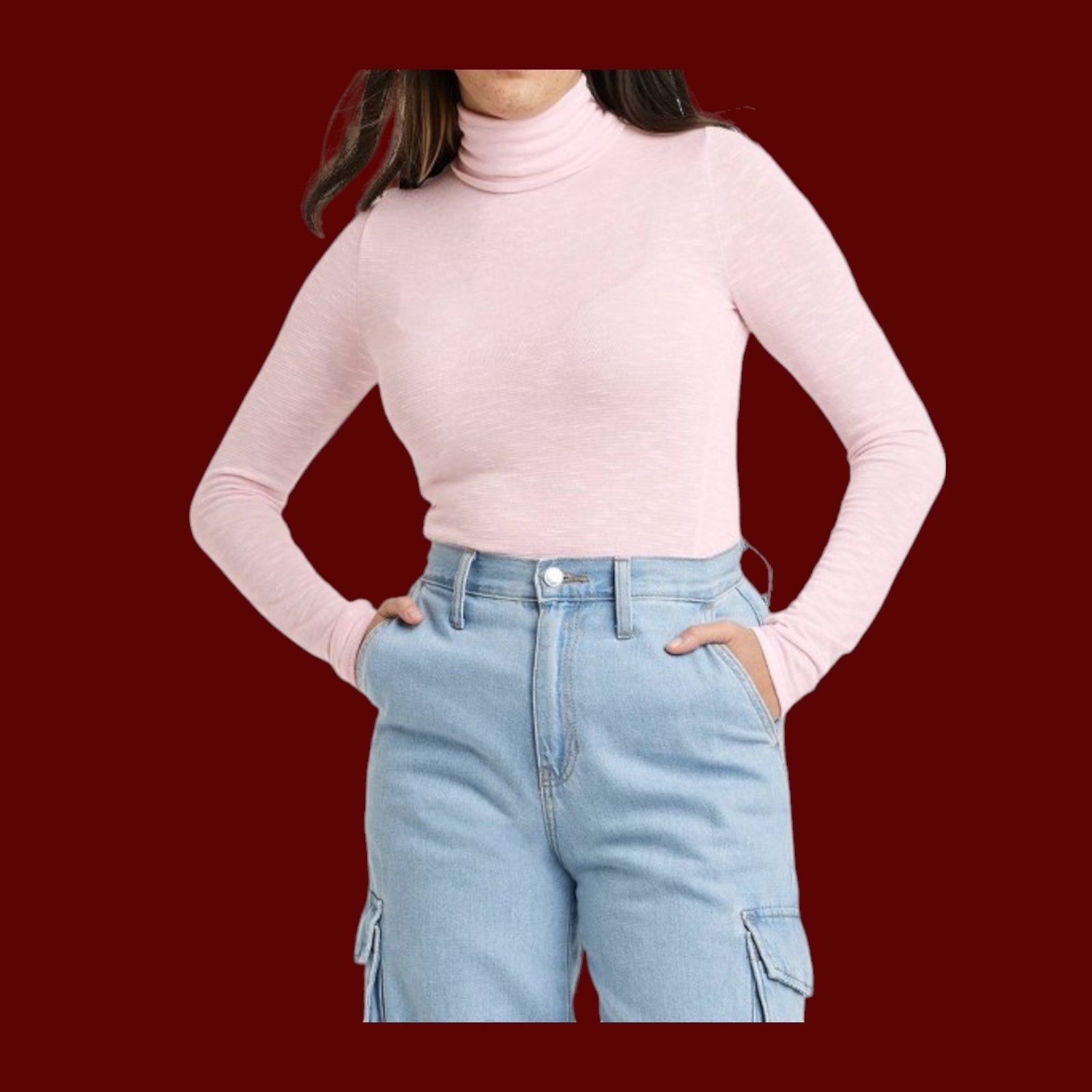 Other Universal Thread - Women's Long Sleeve Mock Turtleneck T-Shi Size XL / US 12-14 / IT 48-50 - 1 Thumbnail