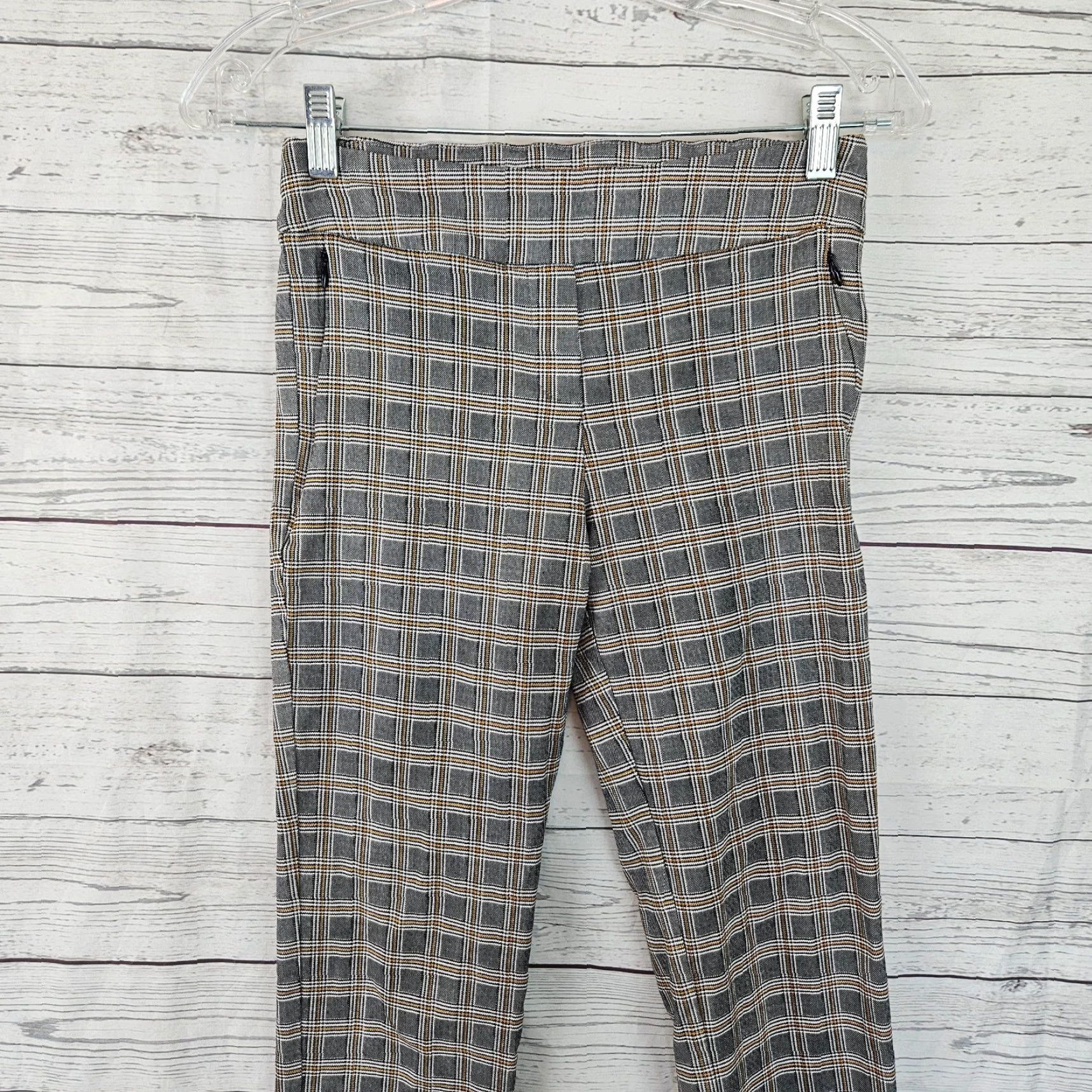 Vintage Margaret M Womens Cropped Pants Slimming Plaid Black Yellow Sz S Adult Small Women's Pants Size 28" / US 6 / IT 42 - 2 Thumbnail