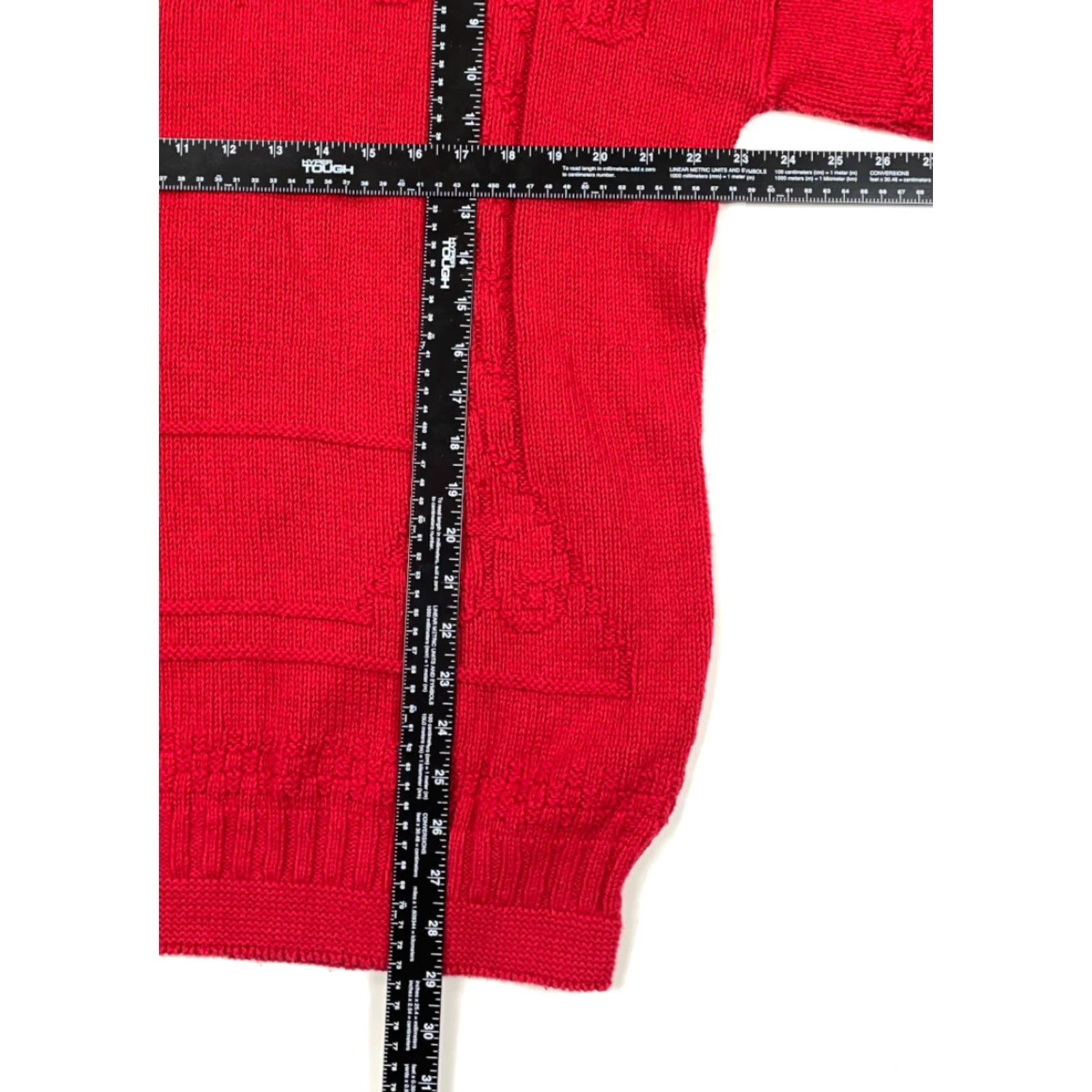 Vintage VTG 90s Red Hand Knit High Neck Sweater USA Made Heavyweight Oversized S Womens Pullover Knit Style Casual 100% Cotton Pattern Solid Knit Size S / US 4 / IT 40 - 7 Thumbnail