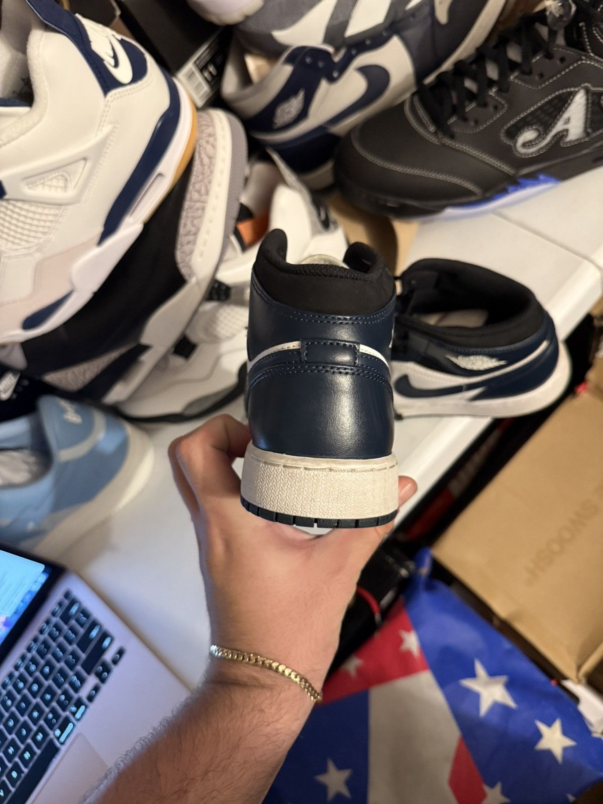 Jordan Brand Jordan retro 1 mid navy size 6y Size US 6 / EU 39 - 3 Thumbnail